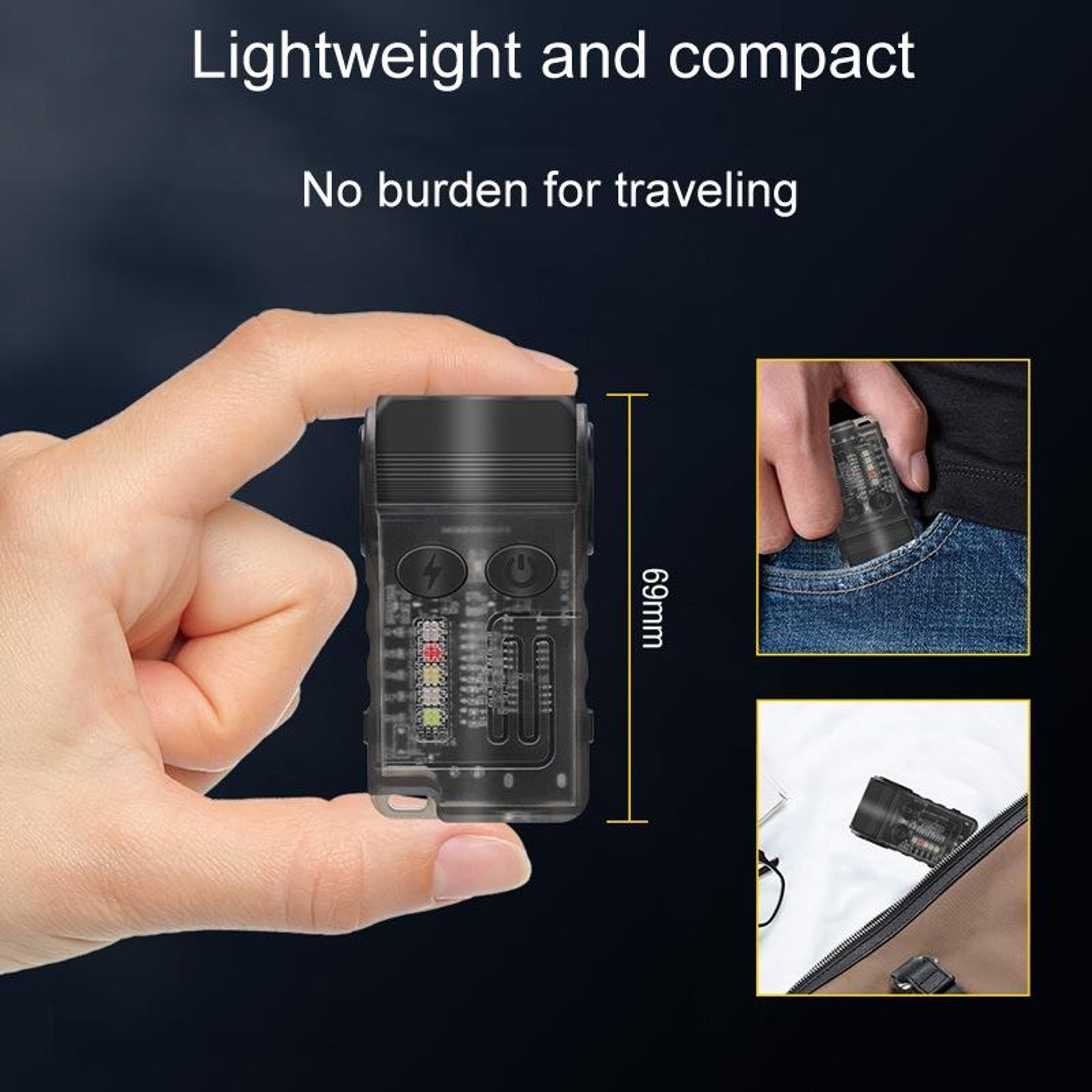 Rechargeable Keychain Flashlight With MultiColor Side Light  Waterproof EDC Design 5