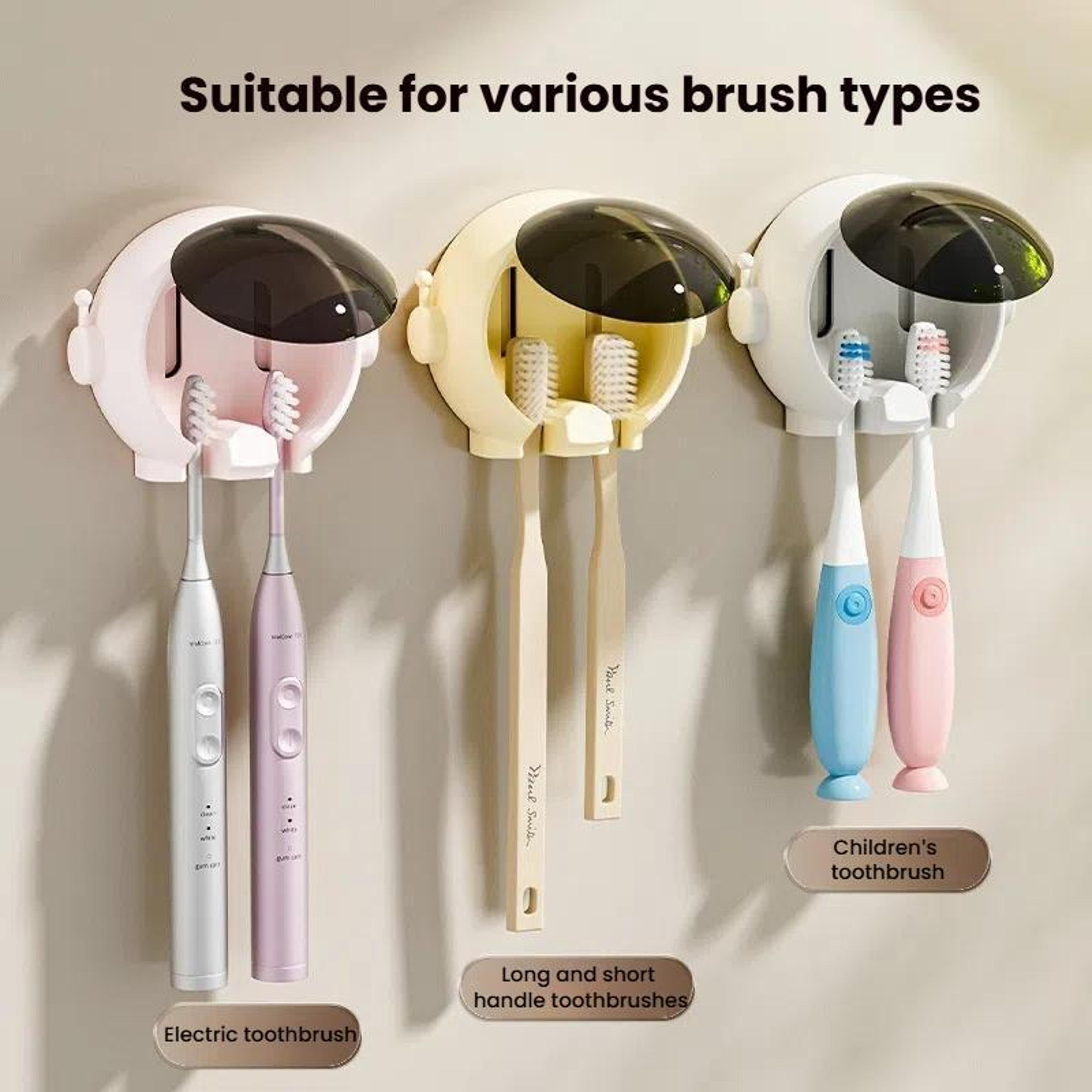 Cartoon Wall Mounted Toothbrush Holder Shelf NoDrill Bathroom Organizer Rack 6