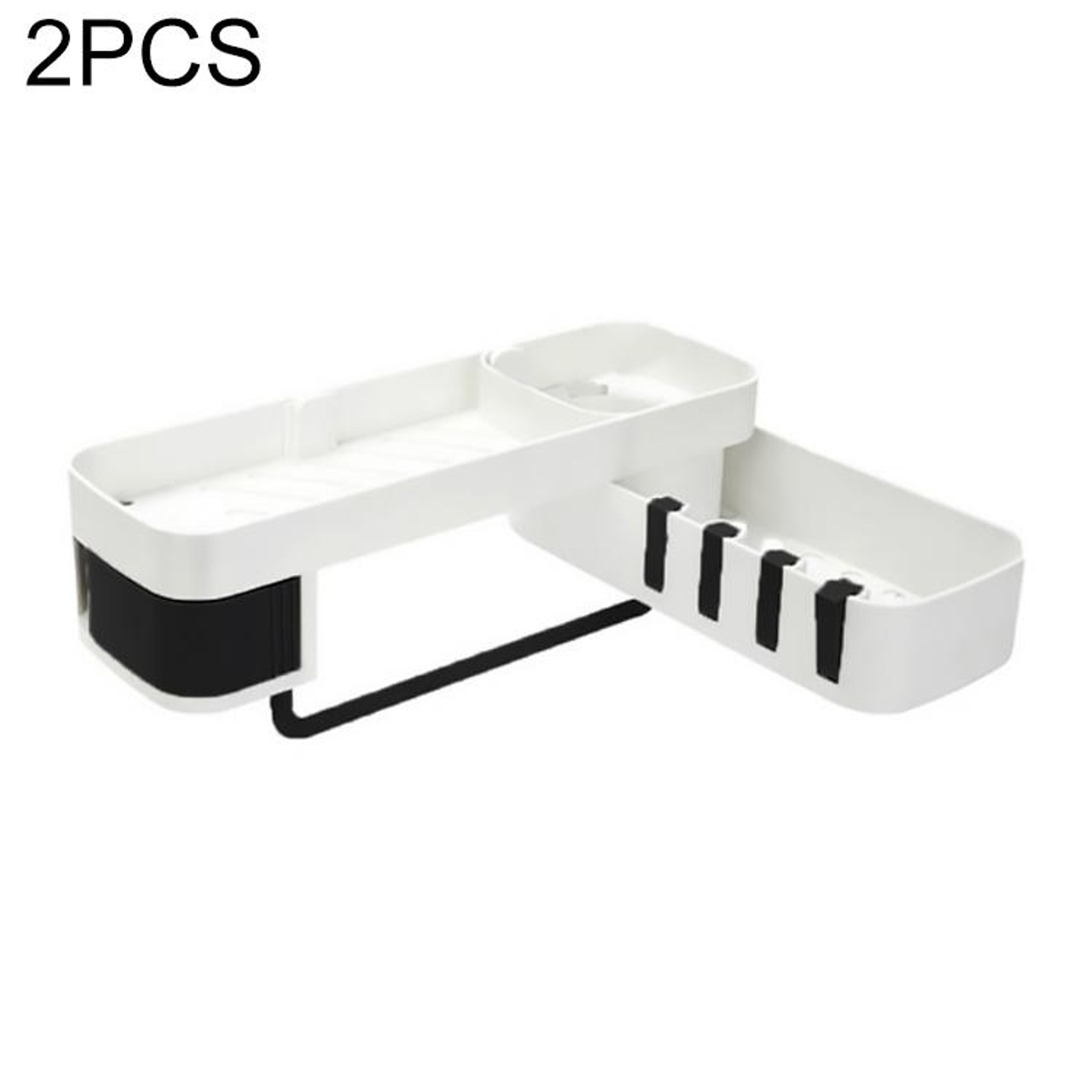 2PCS Rotating Corner Shower Shelf Organizer Set With Hidden Hooks And NoDrill Wall Mount 11