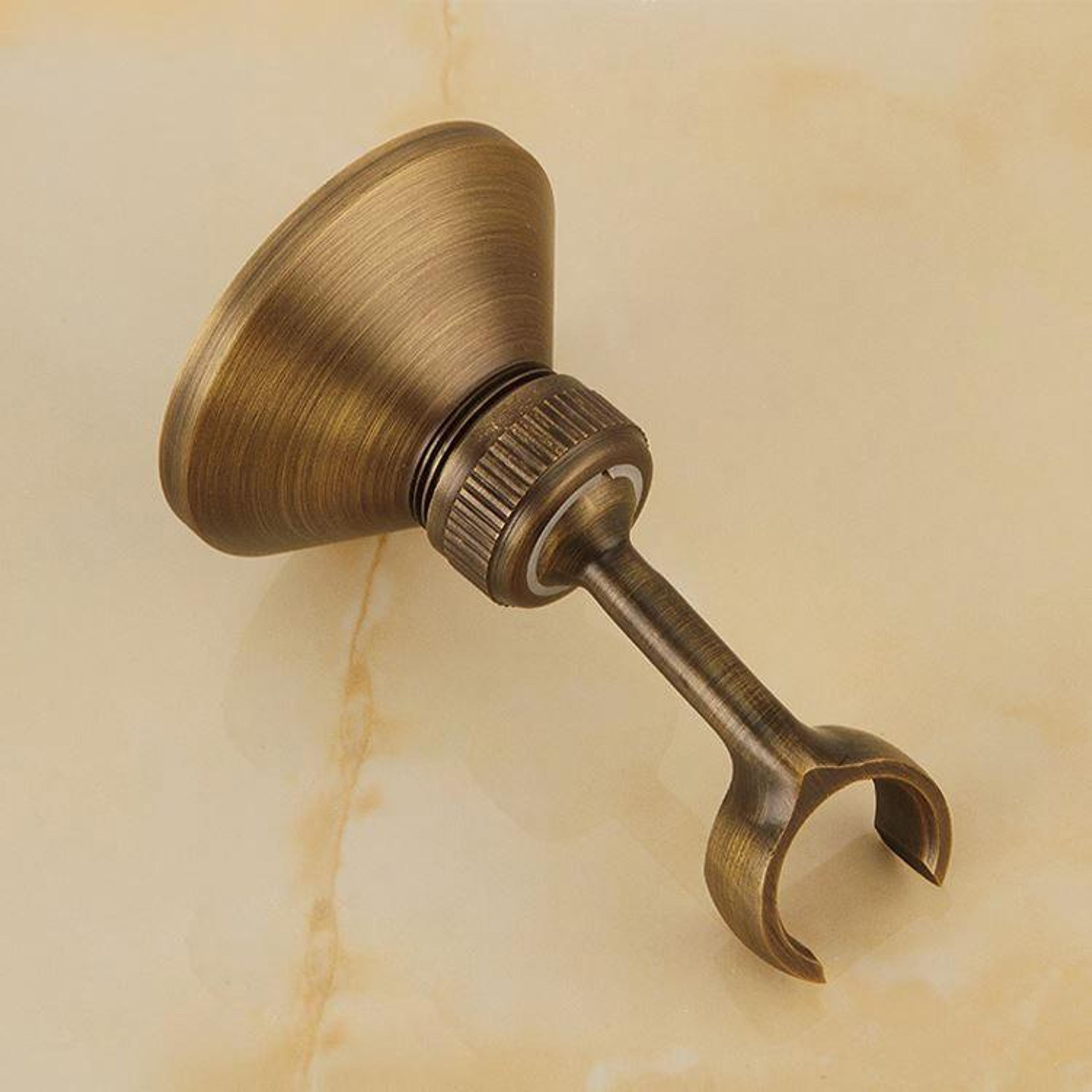 Solid Brass Shower Head Holder Bracket Wall Mount Bathroom Shower Hook Base 2