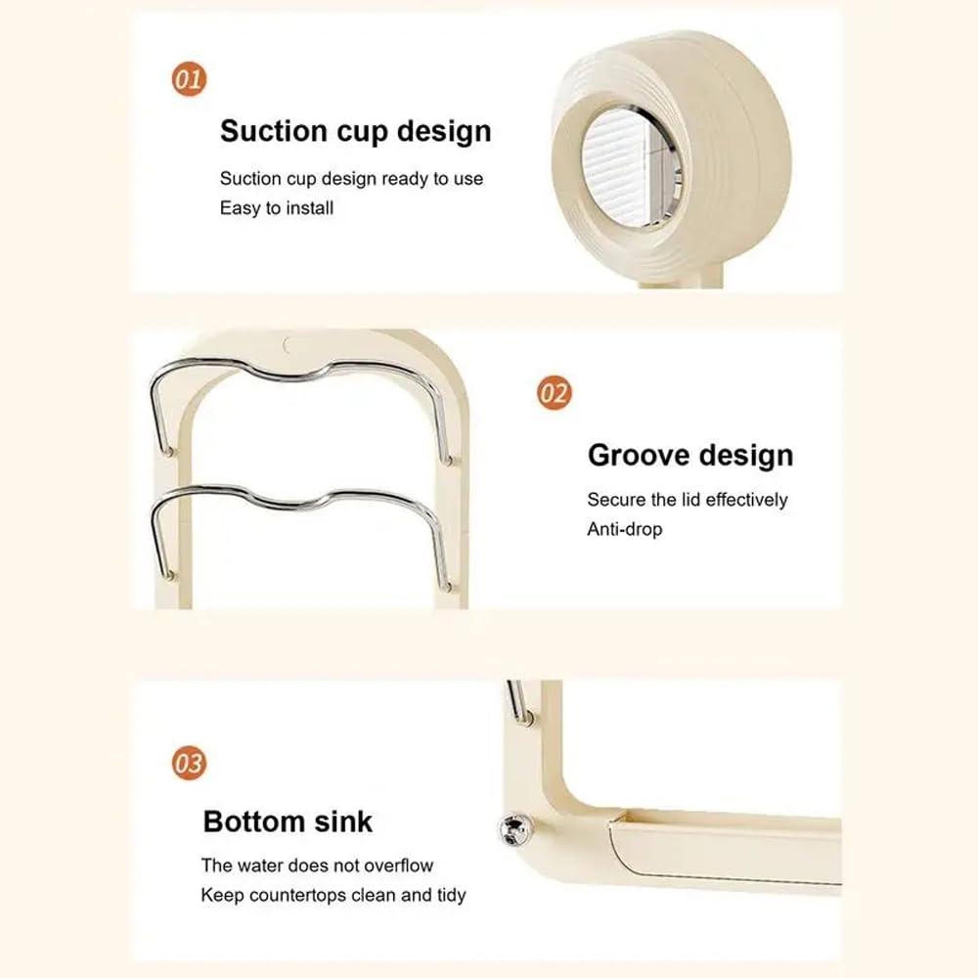 Double Layer Pot Lid Holder Wall Mount With No Drill Kitchen Organizer  Suction Cup Rack 6