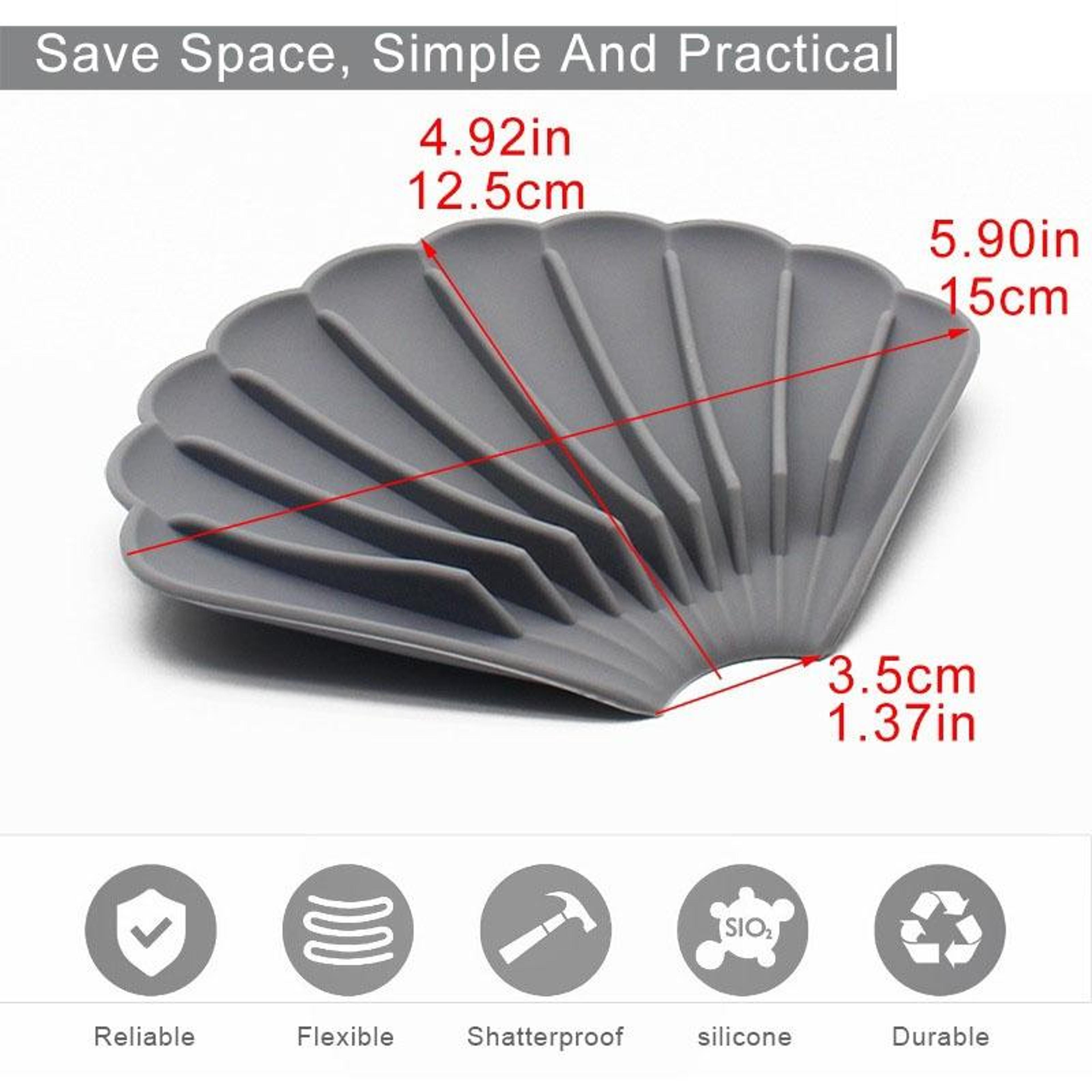 SelfDraining Silicone Soap Dish NonSlip Soap Saver Tray 1