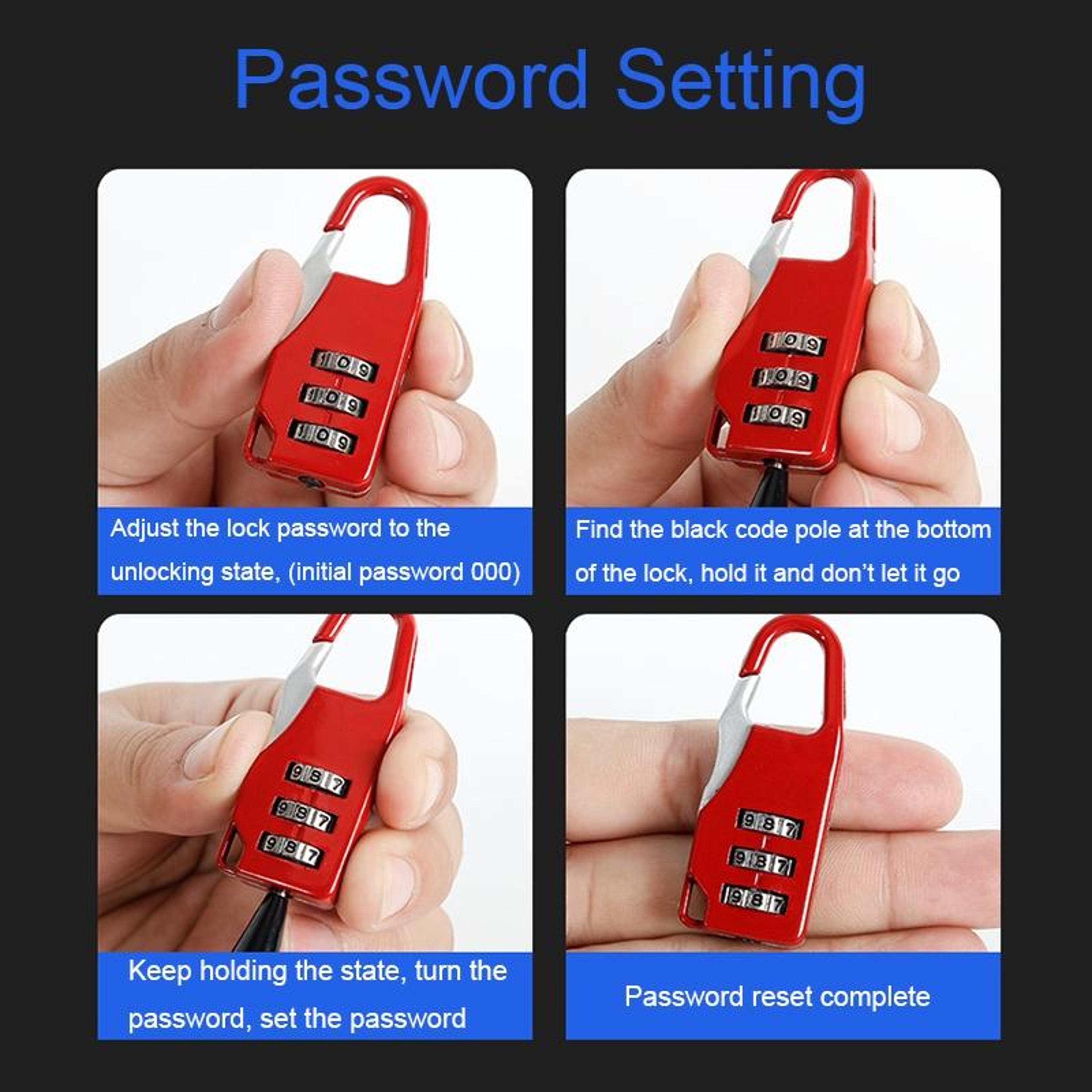 Zinc Alloy Combination Luggage Lock For Suitcases Backpacks  Lockers 5