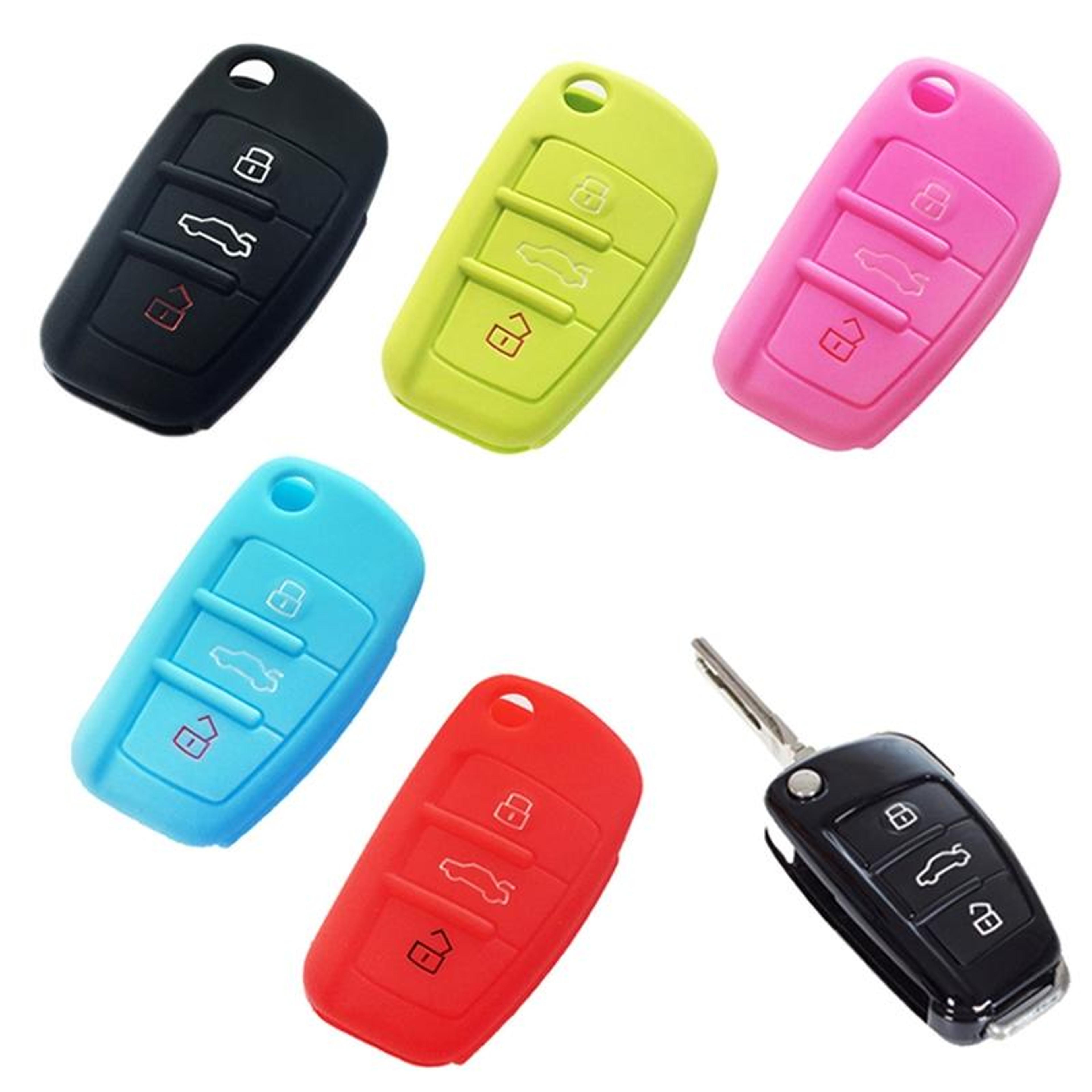 Audi Silicone Flip Key Fob Cover Set 2PCS Shockproof Remote Key Protector For A1 A3 Q3 0