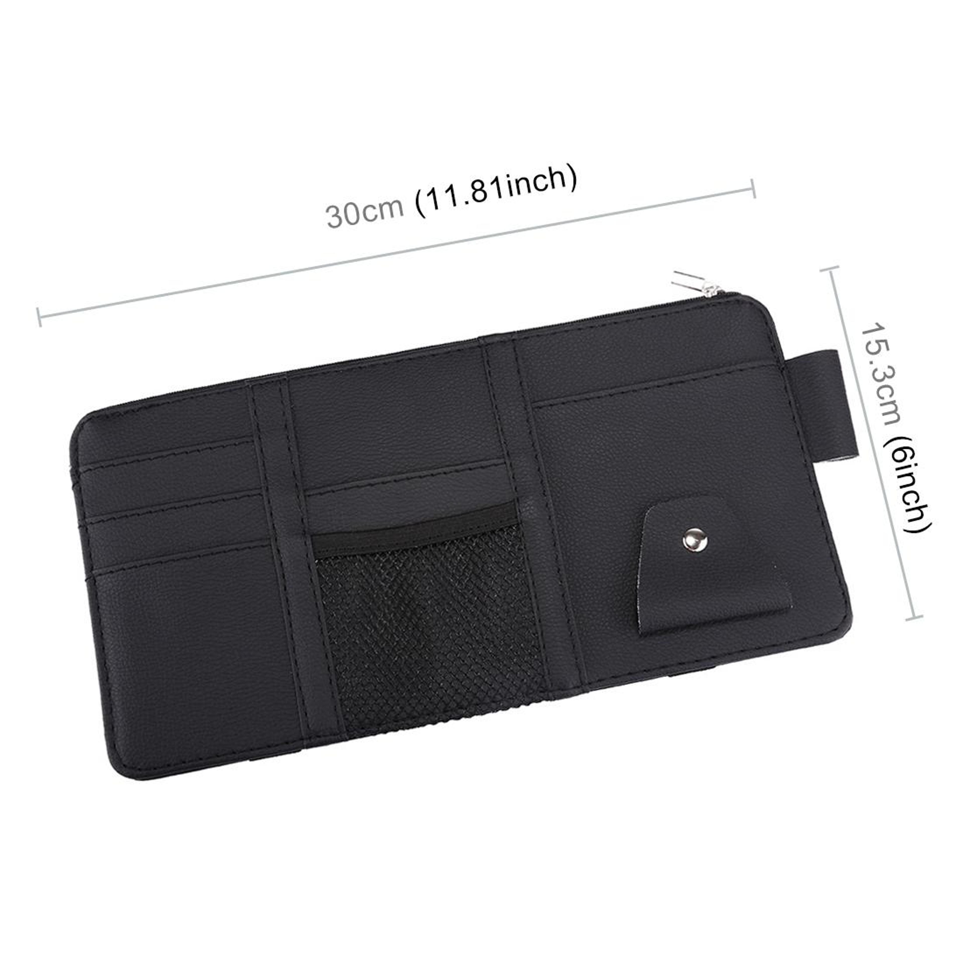 Premium PU Leather Car Sun Visor Organizer  CD Holder With Card Storage 3