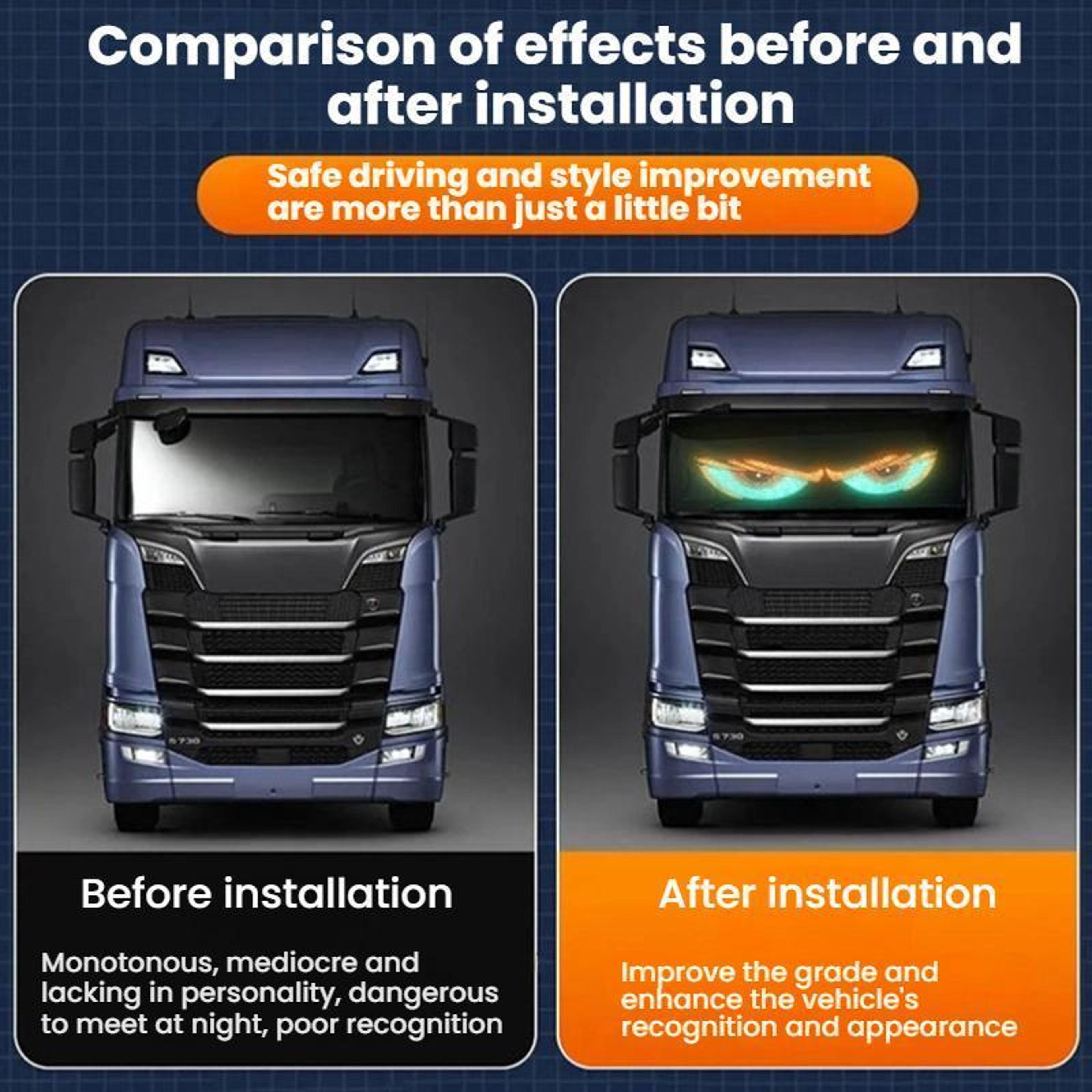 USB Demon Eye Car Windshield LED Light Sticker With Dynamic Flash Modes 5