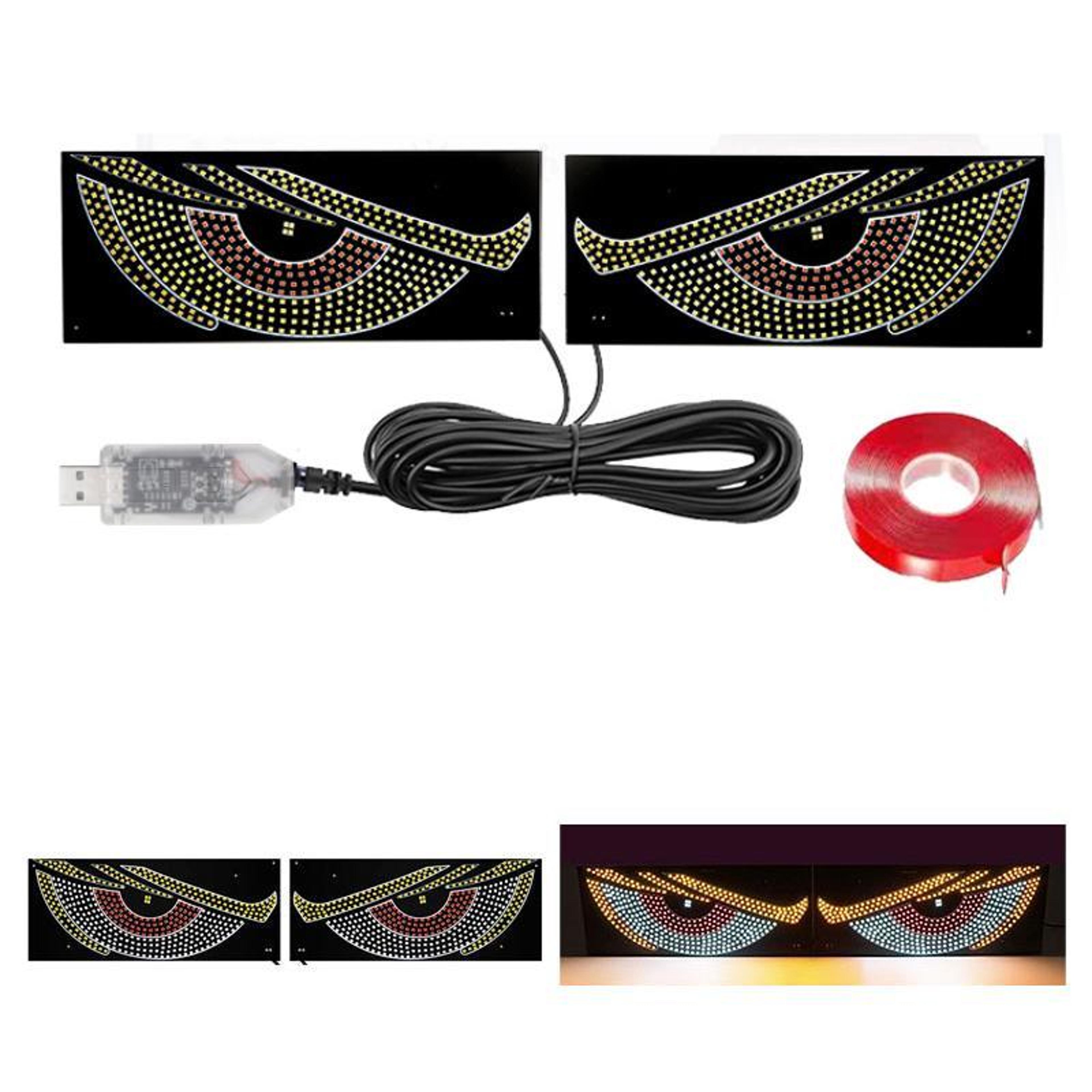 USB Demon Eye Car Windshield LED Light Sticker With Dynamic Flash Modes 6
