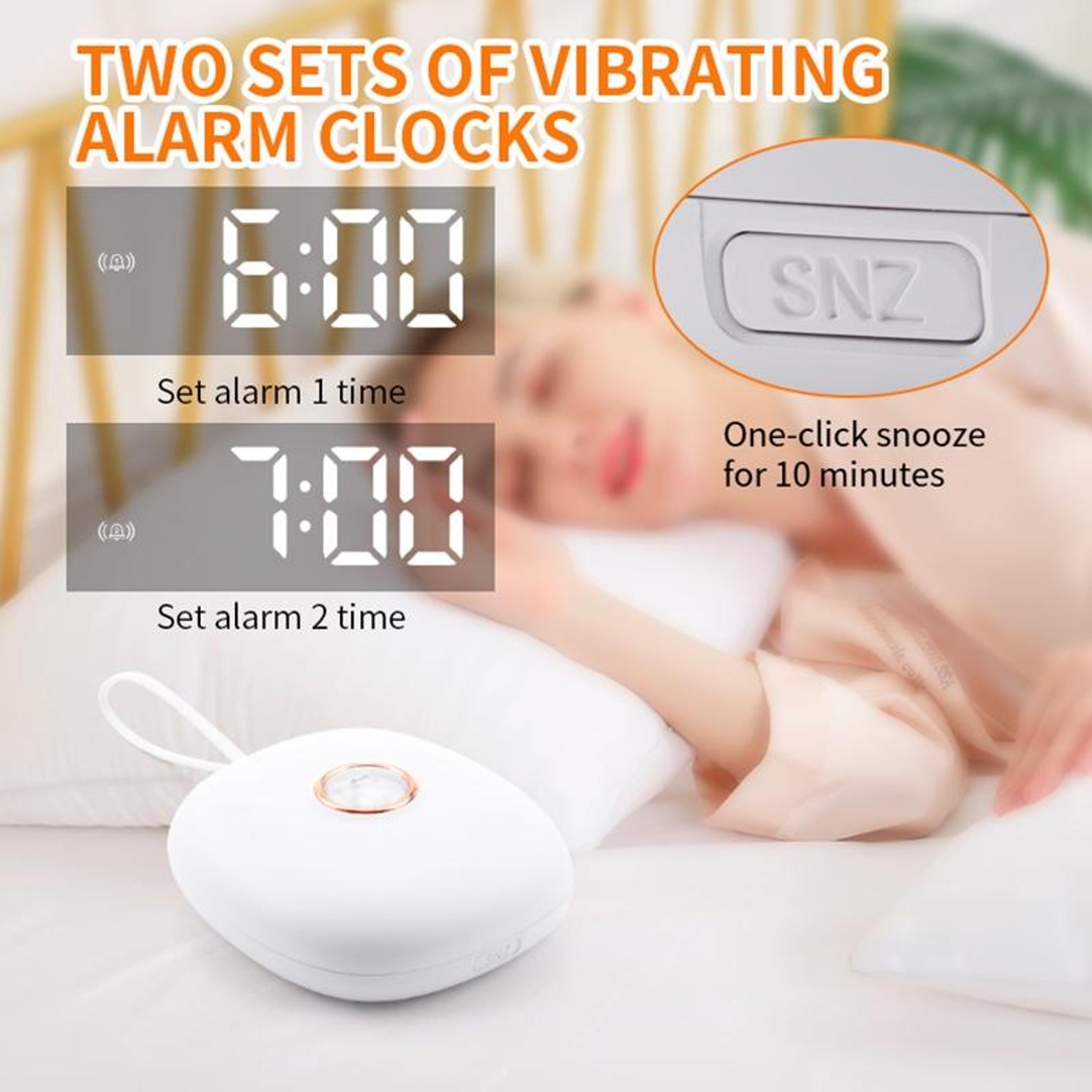 Silent Vibrating Alarm Clock For Deep Sleepers  Hearing Impaired With Dual Alarms 2