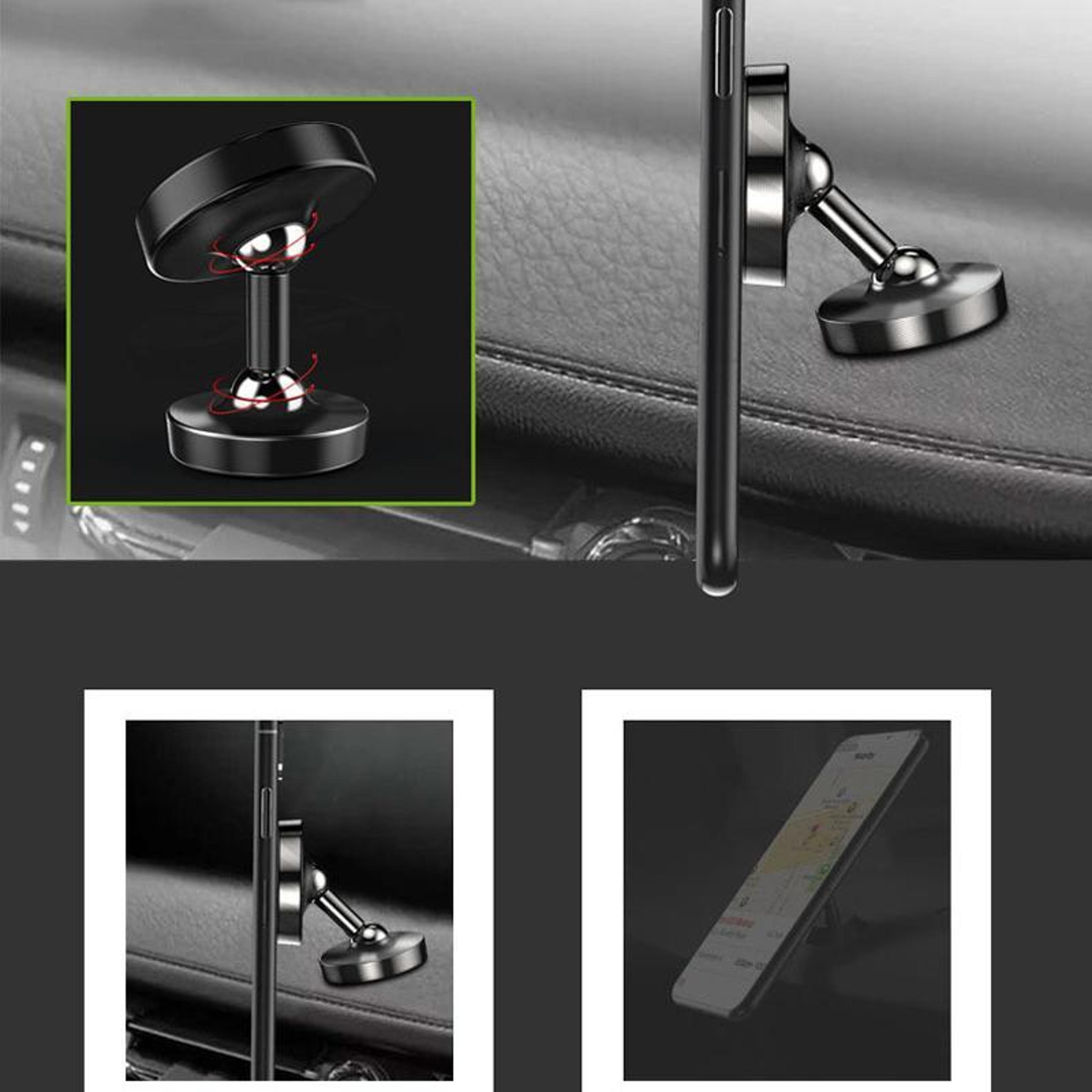 Dual Ball Magnetic Car Phone Holder For Dashboard  Air Vent Universal Aluminum Alloy Mount 3