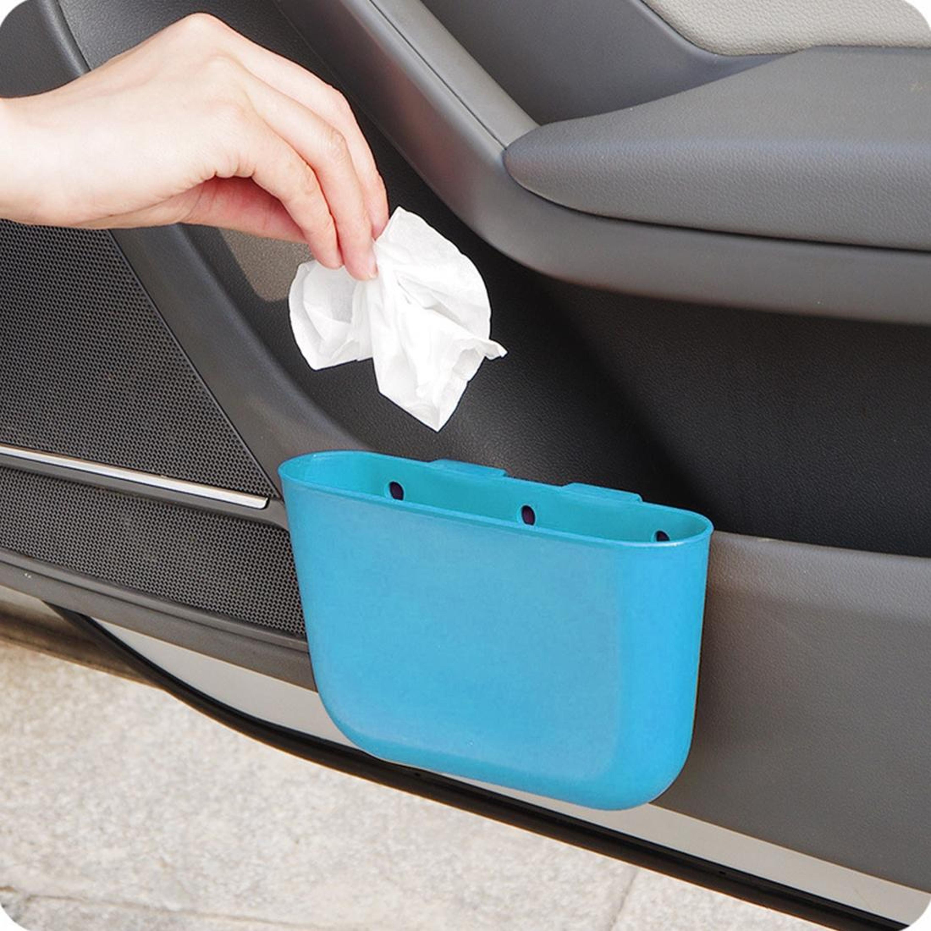 Car Cup Holder Trash Can Portable Car Garbage Bin Compact Vehicle Organizer 5