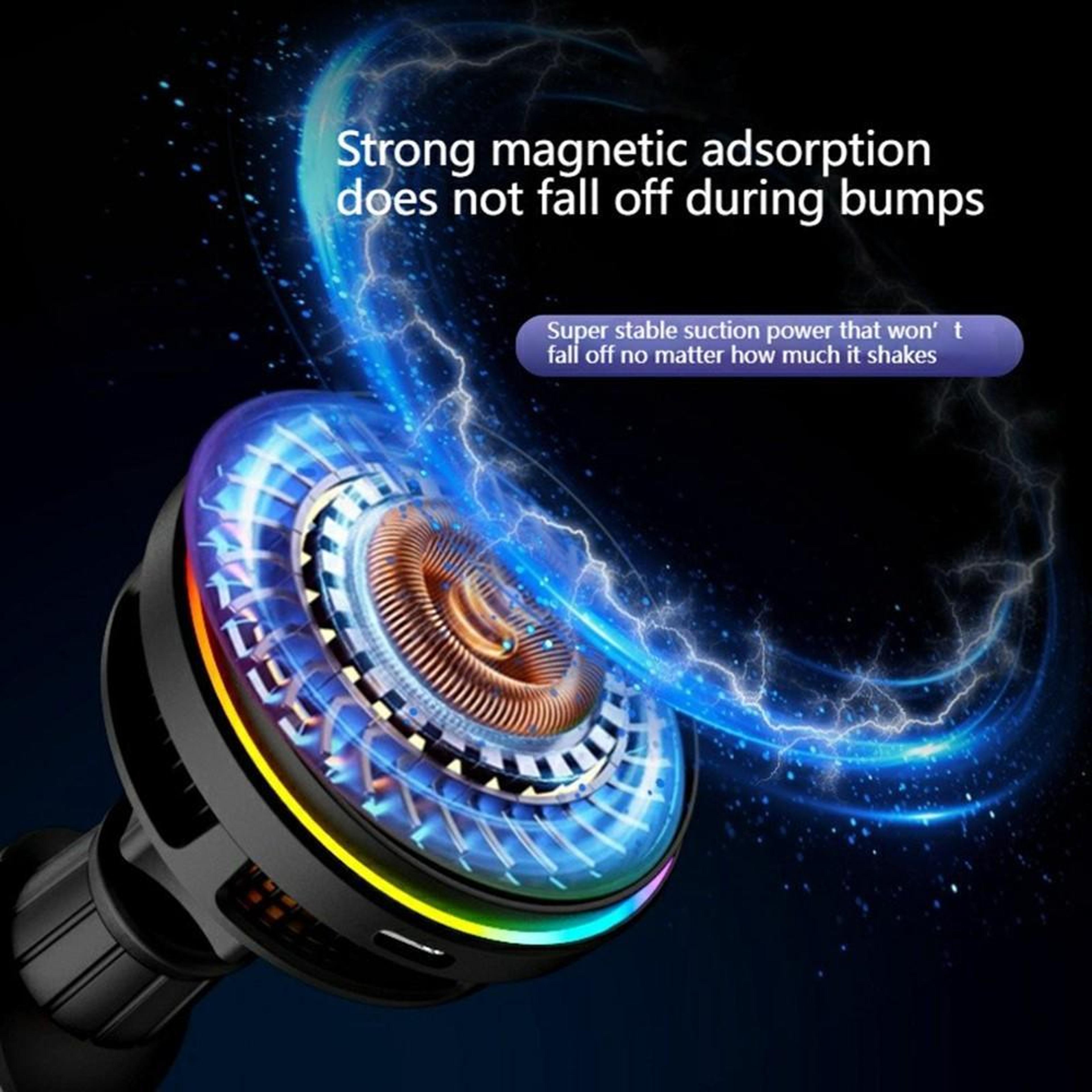 S32 15W Magnetic Wireless Car Charger With Semiconductor Cooling Fast Charging Phone Holder 3