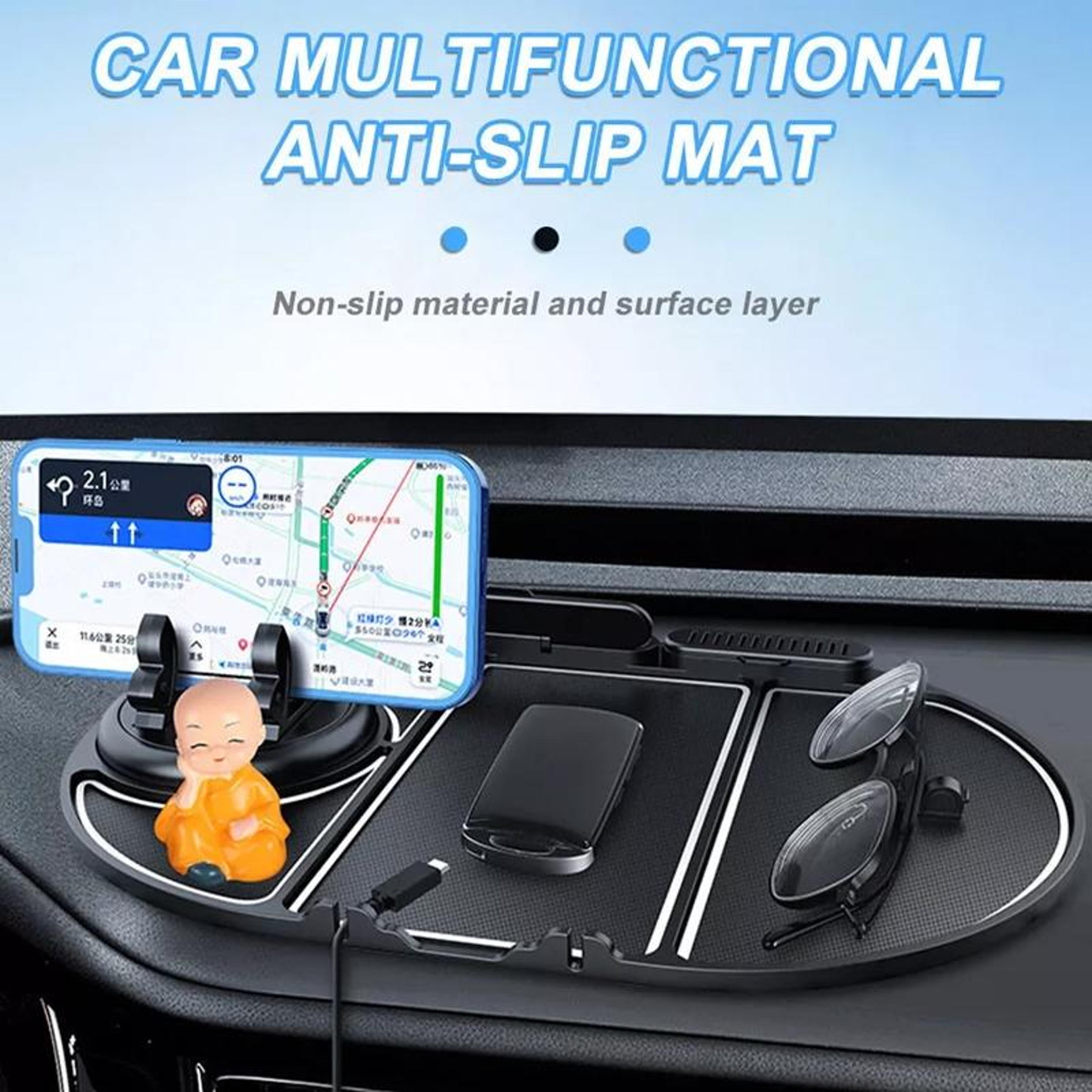360 Car Phone Holder Non Slip Dashboard Phone Mount With Aromatherapy Organizer Pad 2