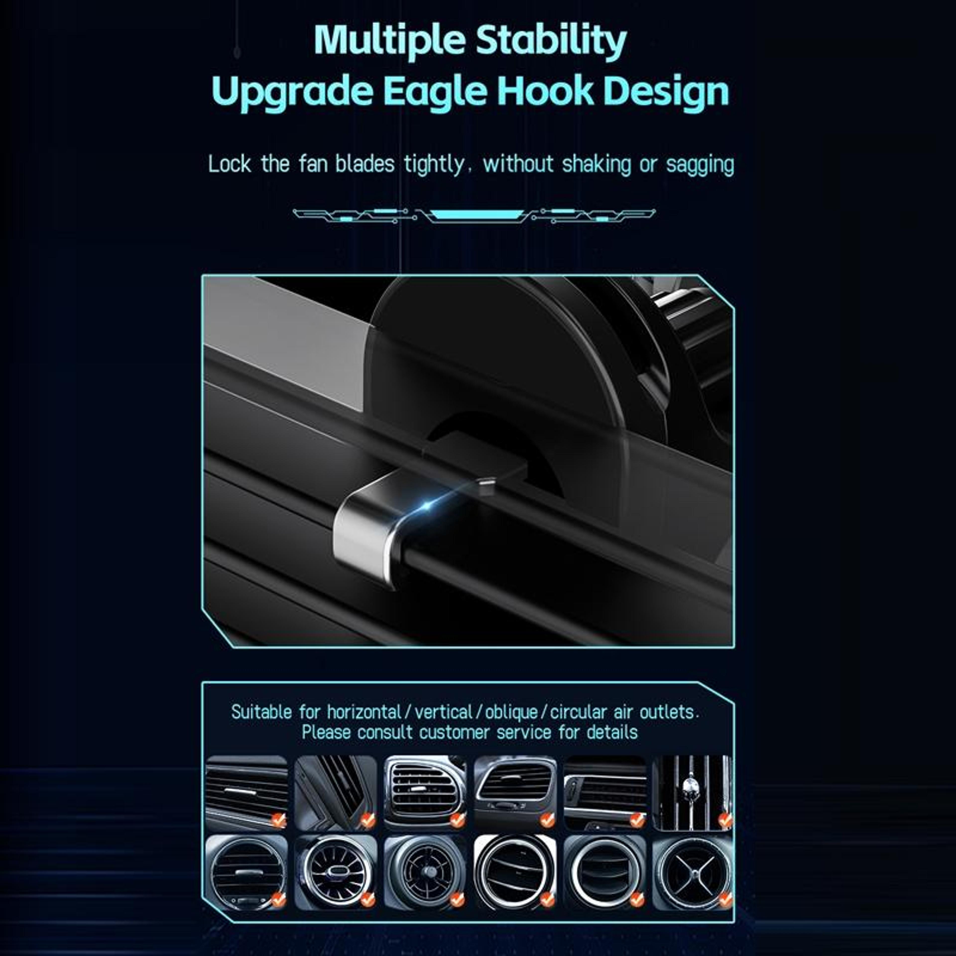 15W Wireless Car Charger Smart Automatic Car Phone Holder With Fast Qi Wireless Charging Black 9