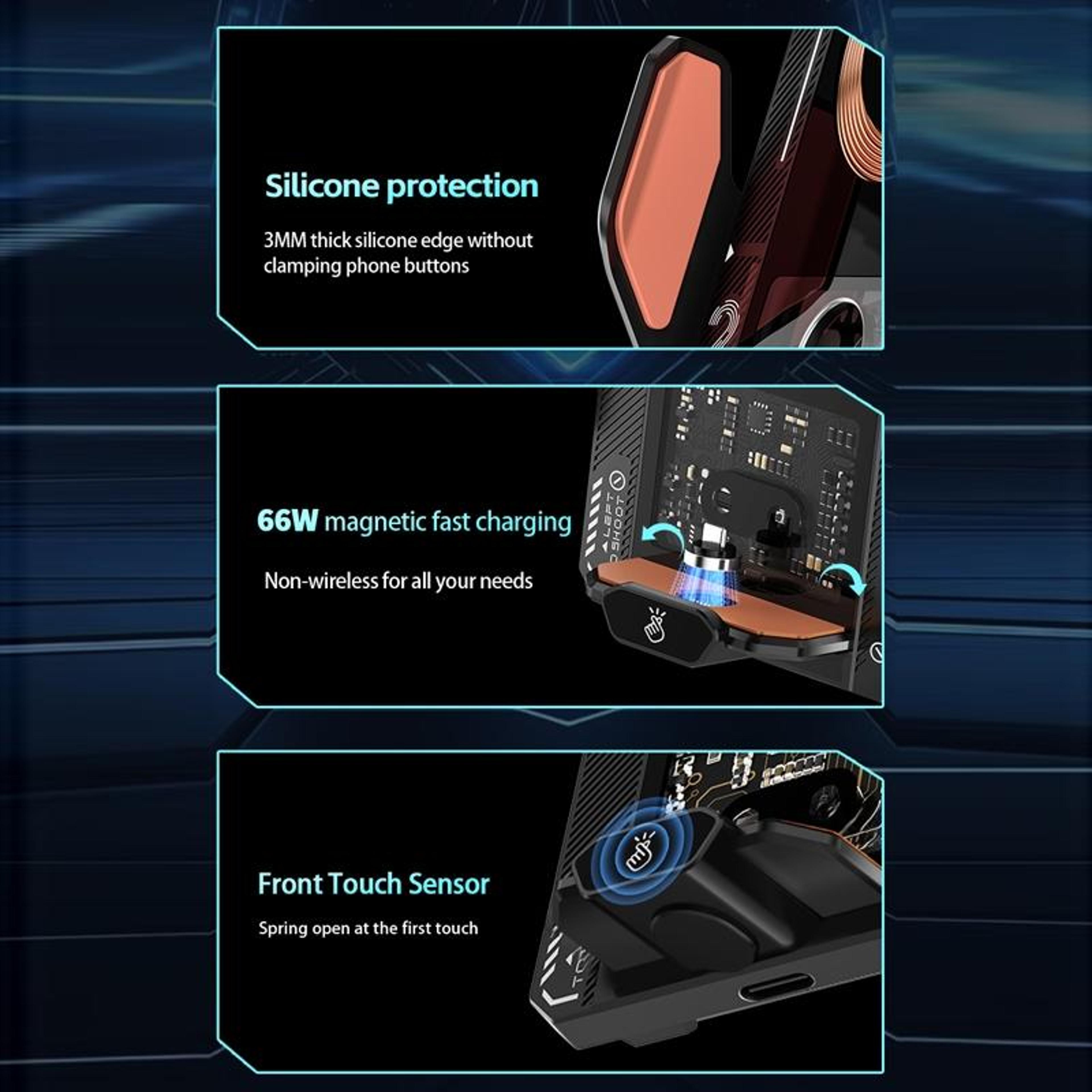 15W Wireless Car Charger Smart Automatic Car Phone Holder With Fast Qi Wireless Charging Black 10