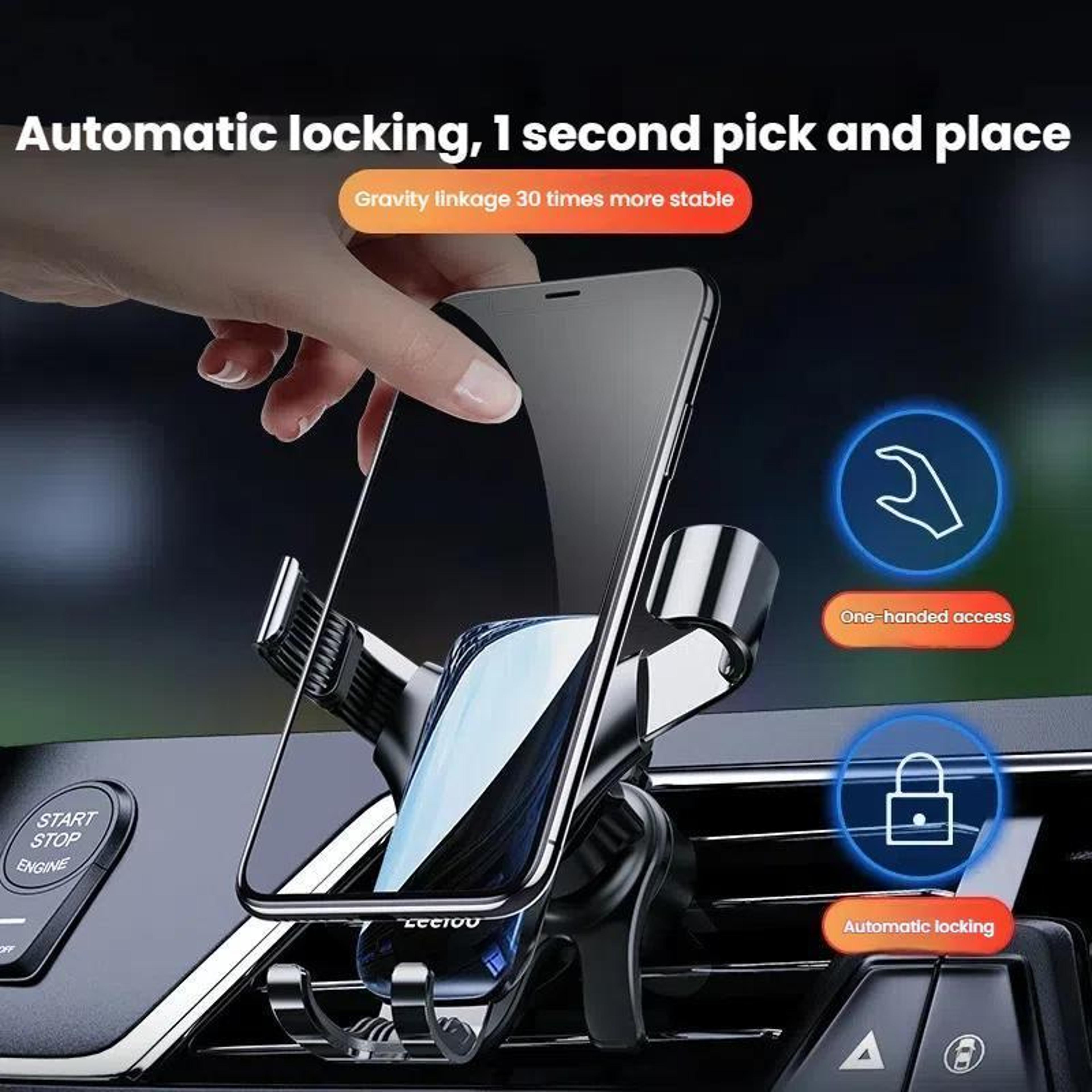Gravity Air Vent Car Phone Holder Automatic Lock Dashboard Mount 1