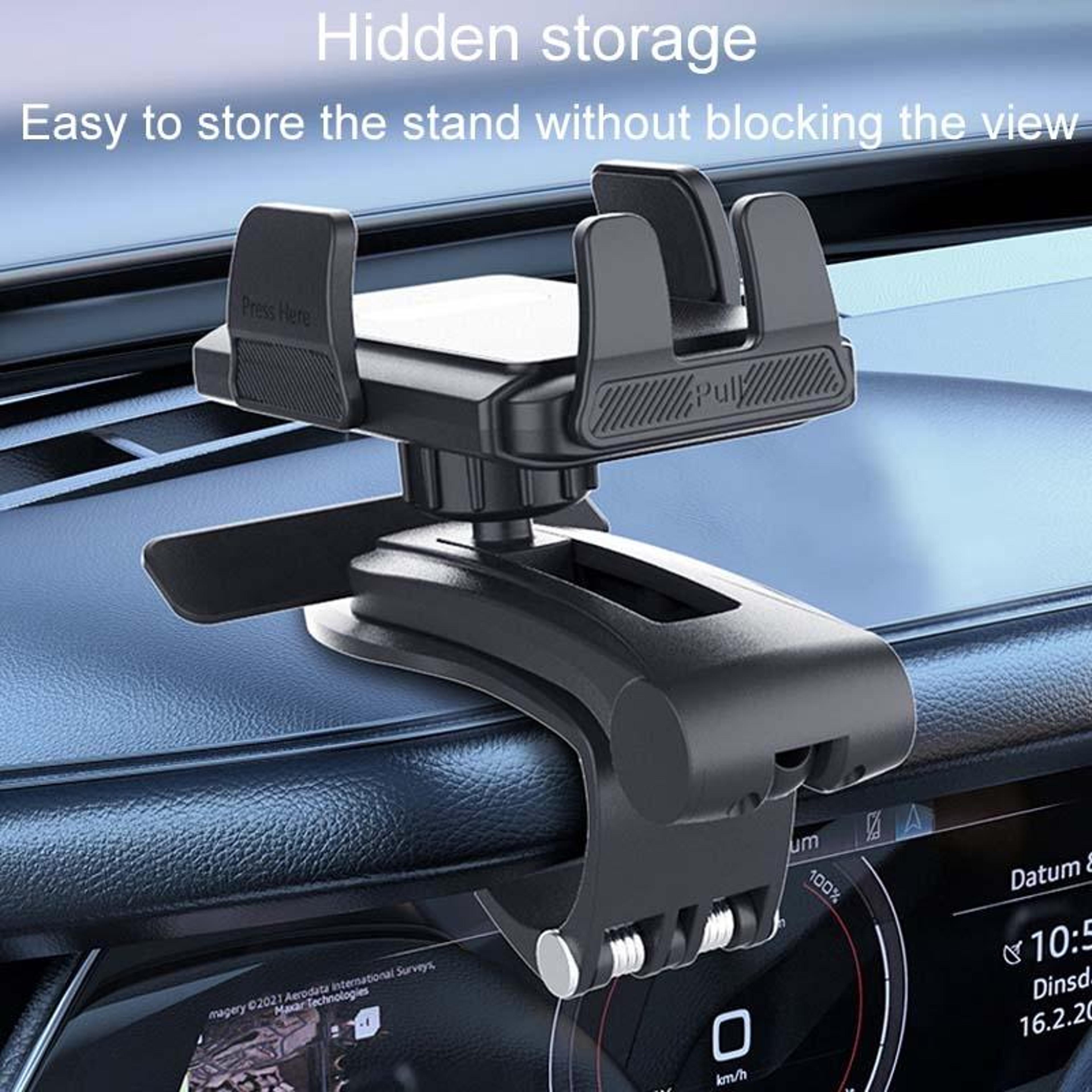 Universal Car Phone Holder Rotating Foldable Dashboard Phone Mount With Hidden Parking Number Plate 1