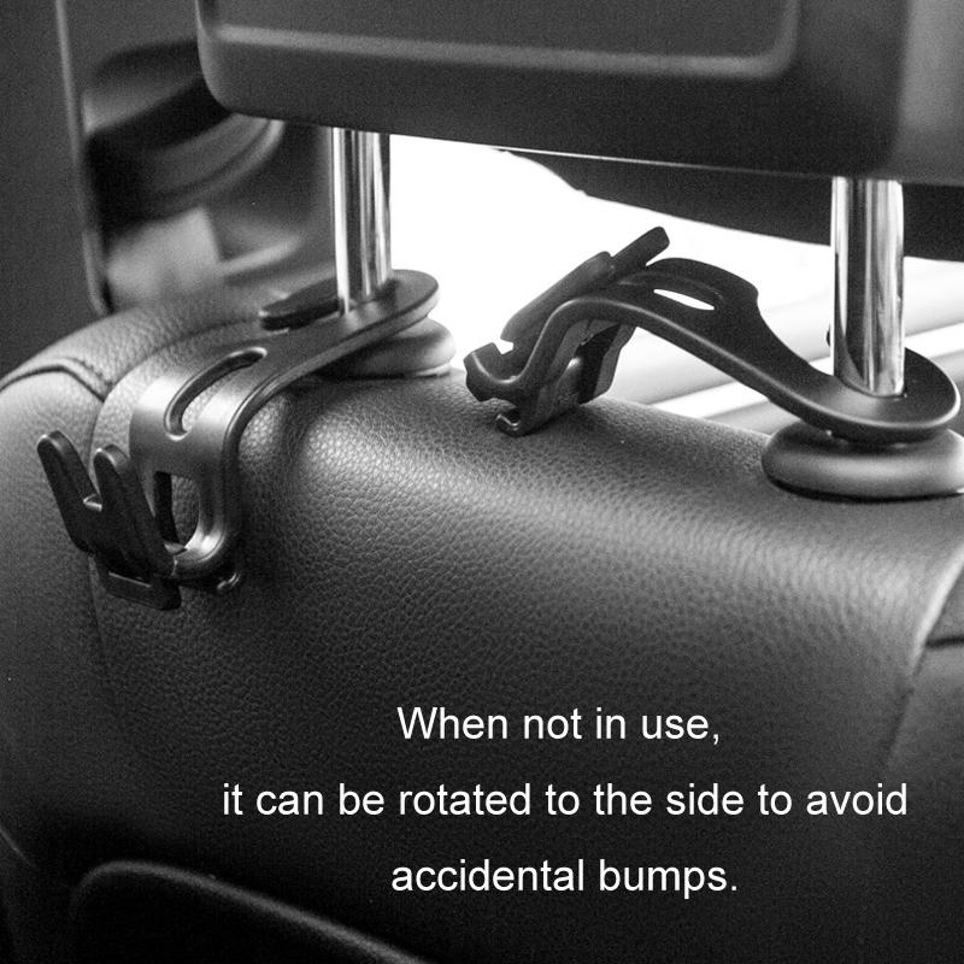 3PCS Car Seat Headrest Hook Foldable Car Headrest Hook With Phone Holder Heavy Duty Bag Organizer 5