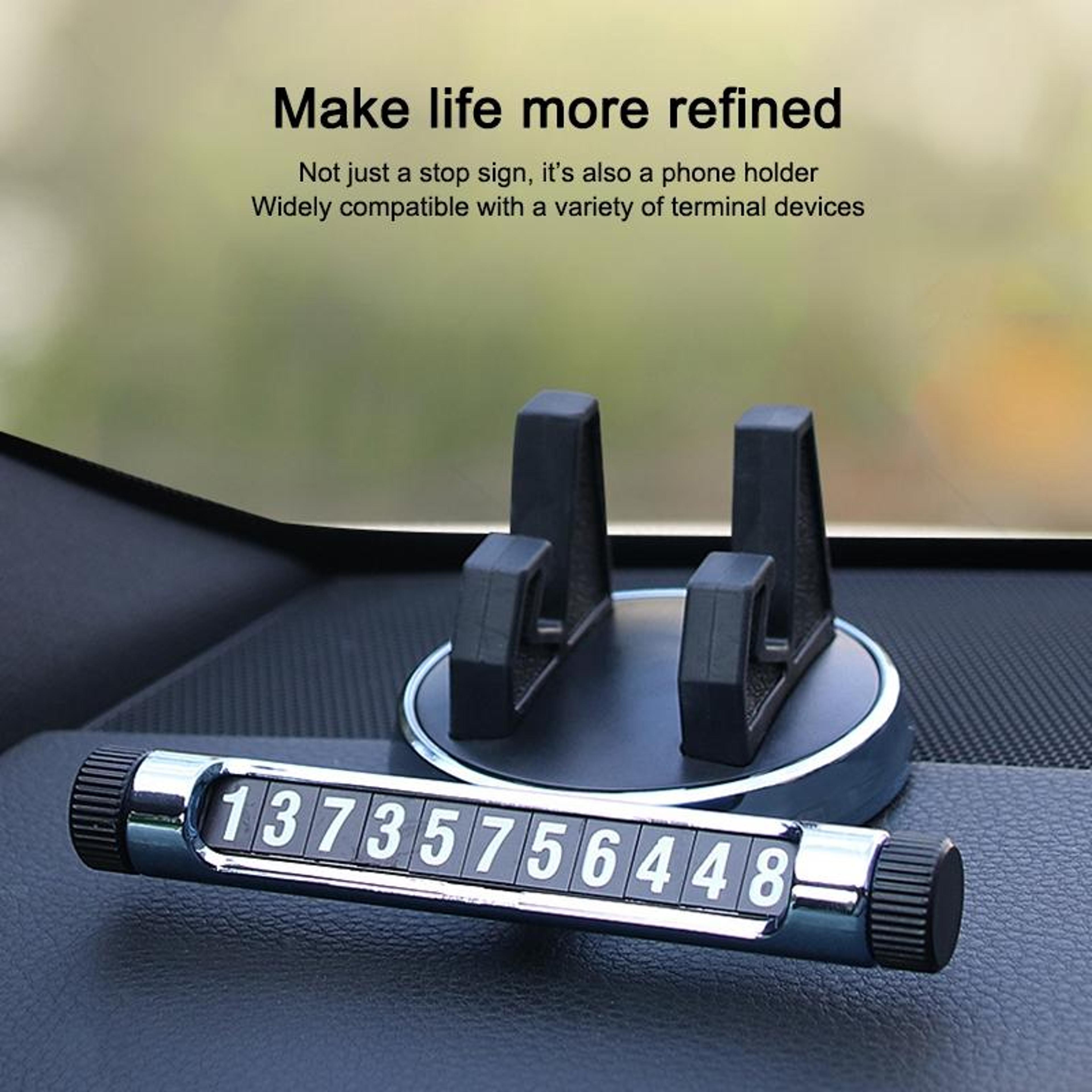 360 Degree Car Phone Holder Dashboard Mount With Temporary Parking Card 6