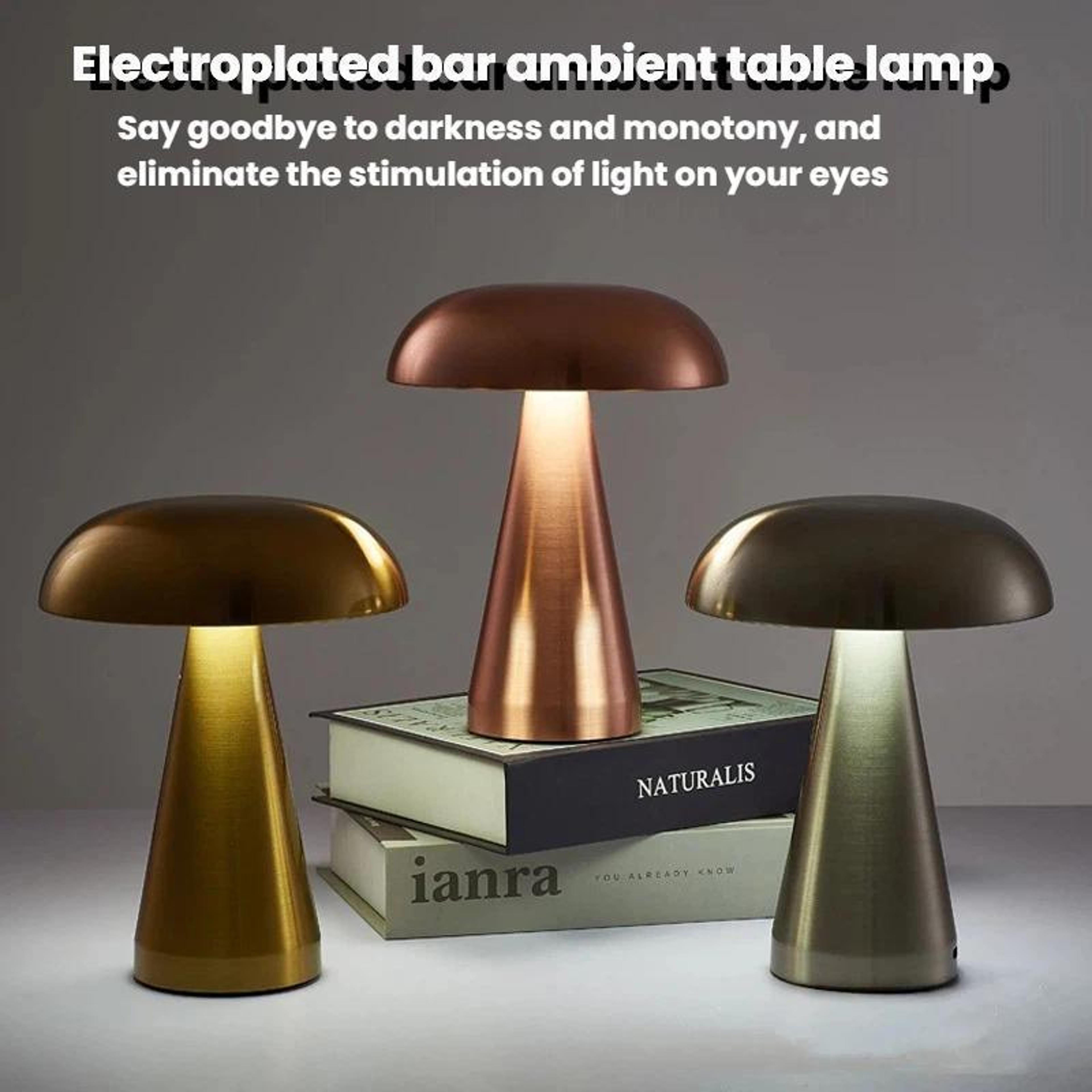 Rechargeable Mushroom Lamp Touch Dimmable LED Table Lamp For Bedside Restaurant And Home Decor 1
