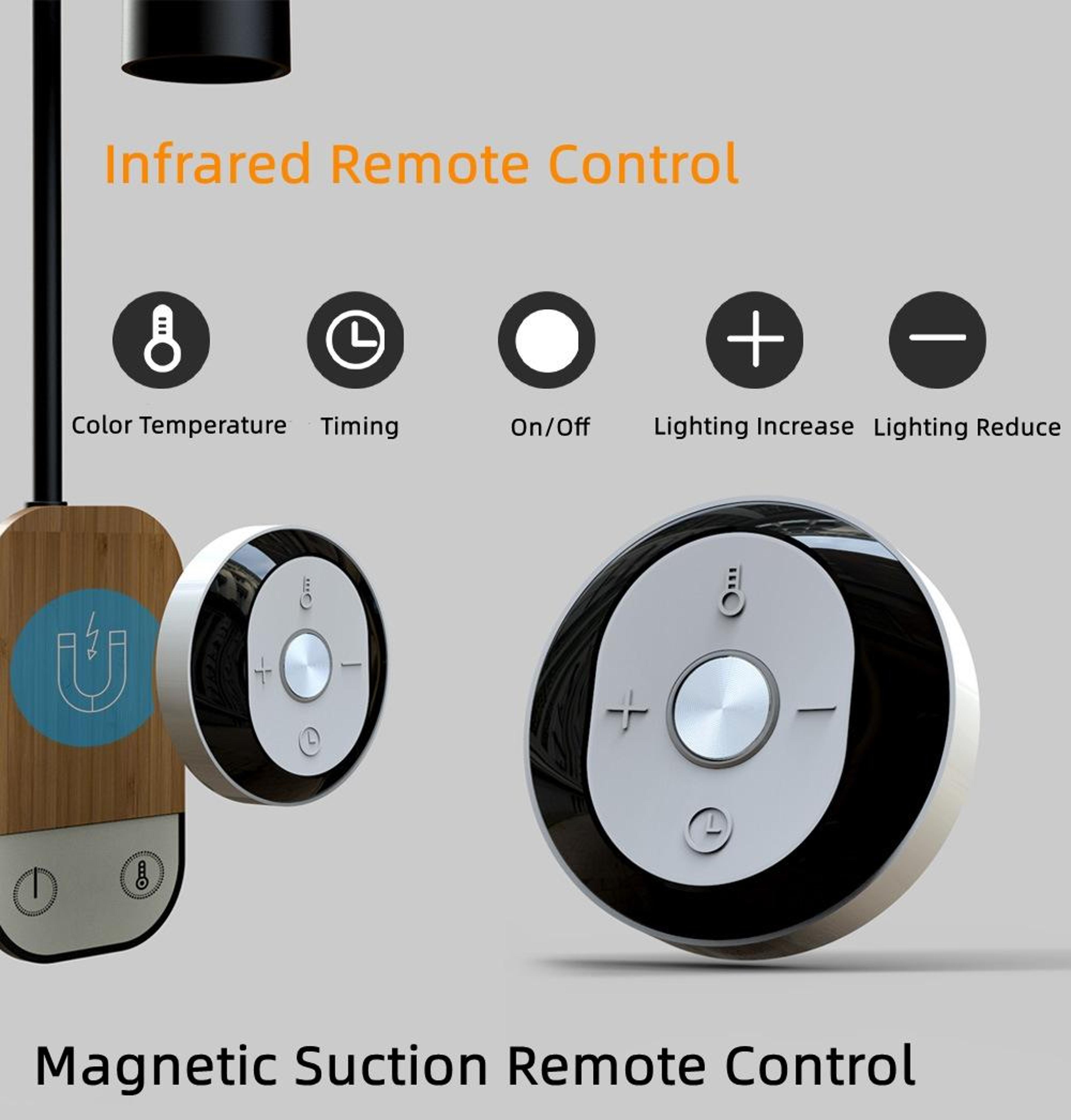 LED Bedside Lamp Magnetic Wall Lamp With Remote Dimmable Eye Protection Night Light 4