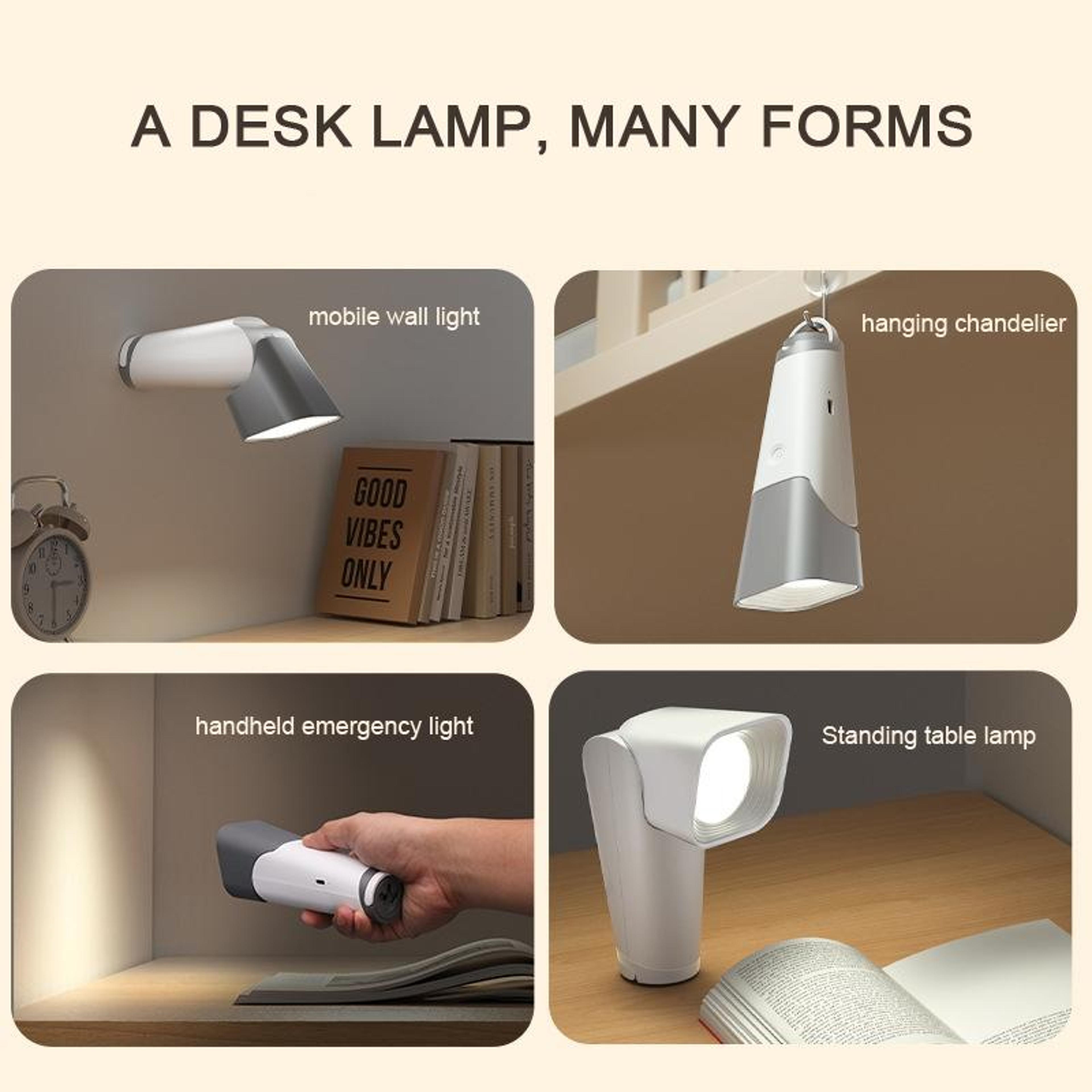 Rechargeable Desk Lamp LED Camping Lamp Foldable Wall Mounted Bedside Light 9