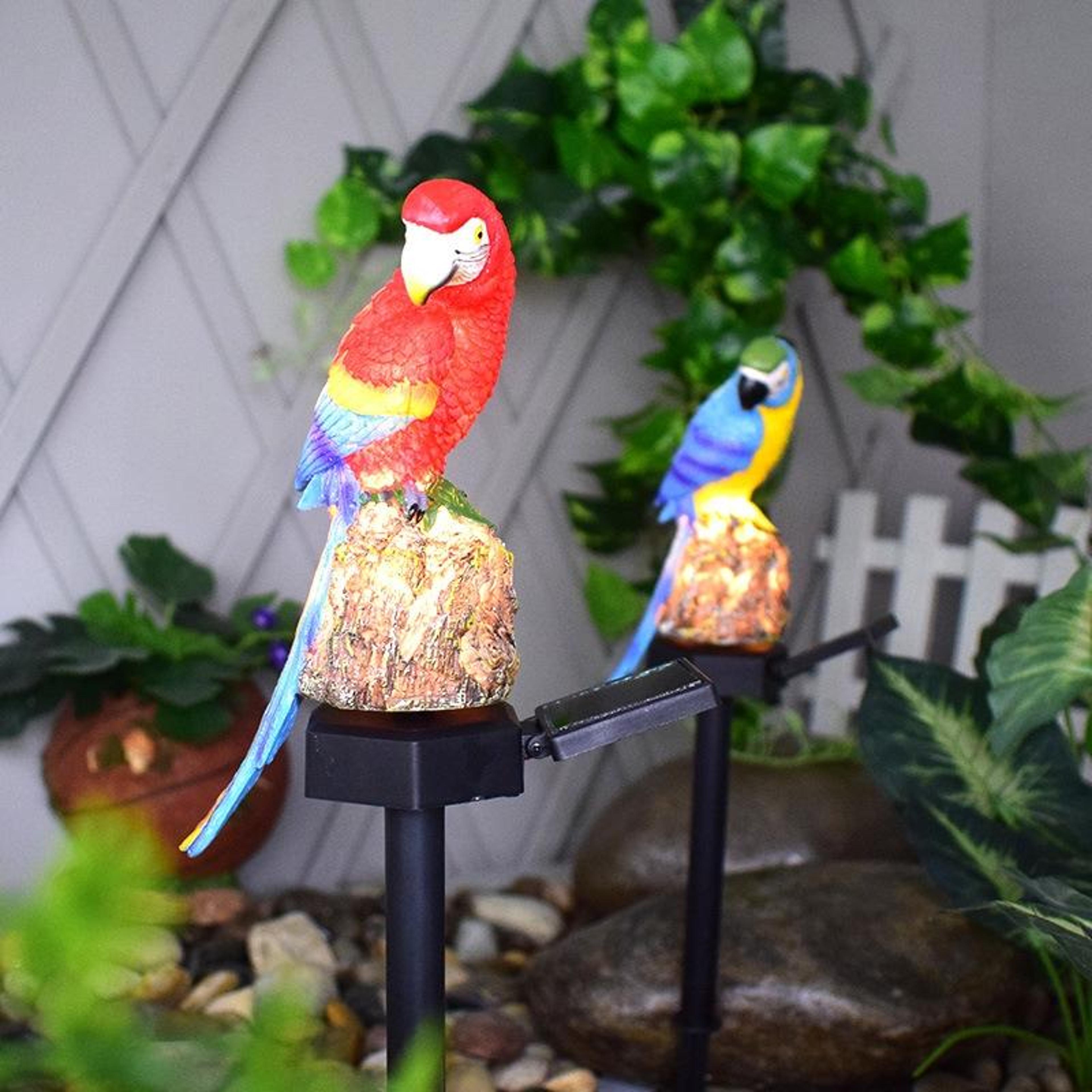 solar garden light resin parrot garden statue outdoor solar lawn lamp