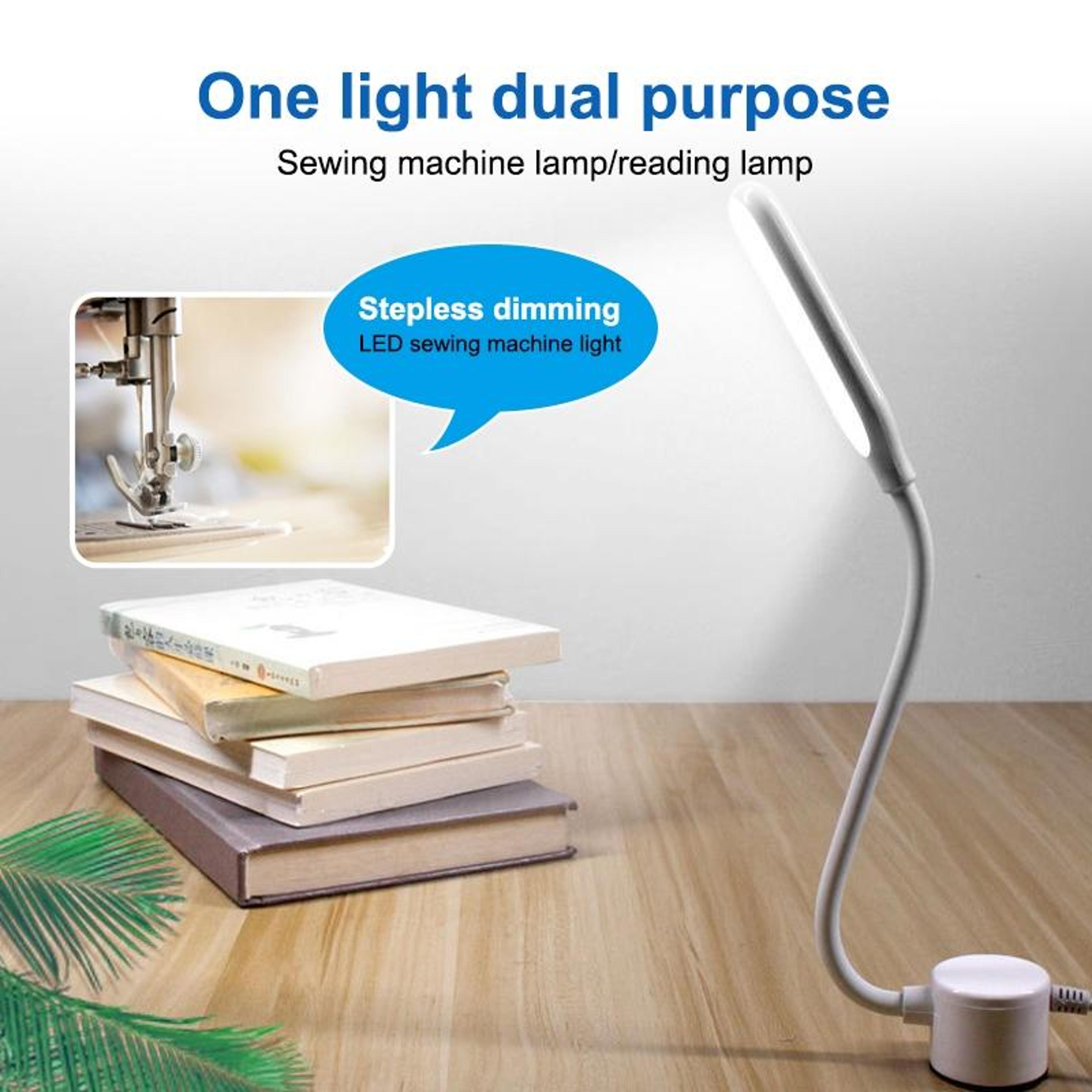 LED Sewing Machine Lamp USB Work Light With Magnetic Base Stepless Dimming And Flexible Gooseneck 6