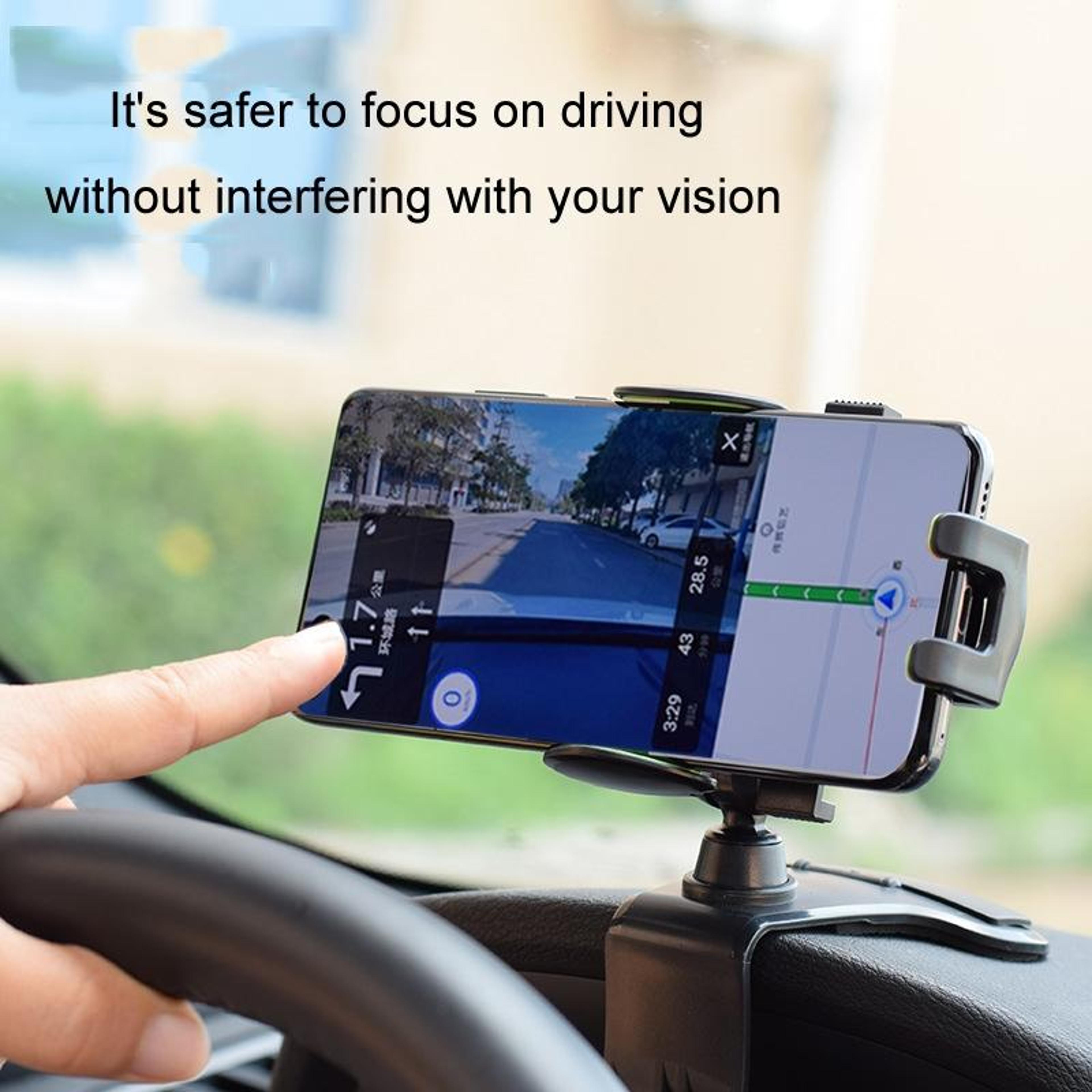 360 Rotating Car Phone Mount Dashboard Navigation Holder With One Touch Clamp 3