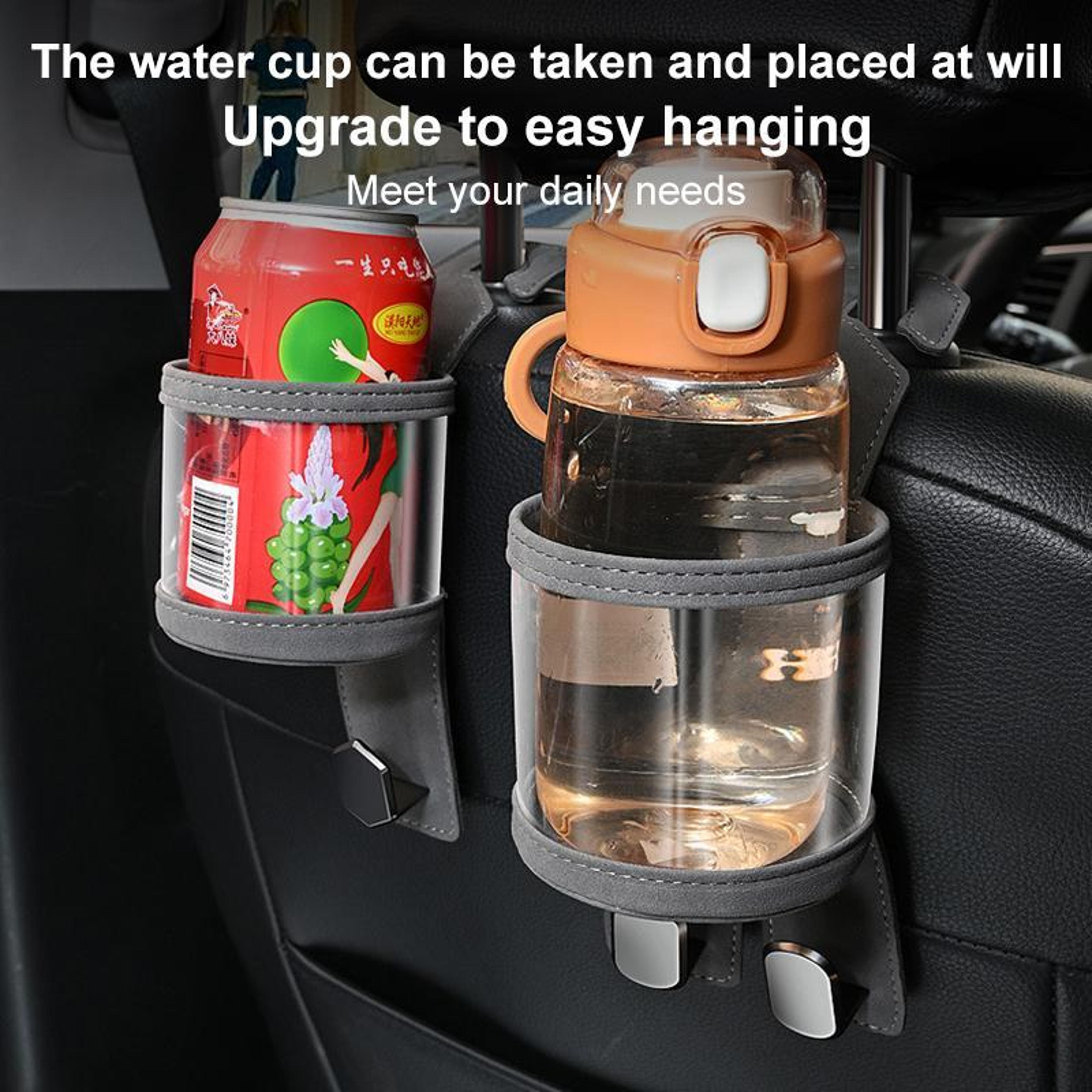 Universal Car Headrest Cup Holder With Seat Back Organizer Hook Dual Storage For Bags Drinks And Es 3