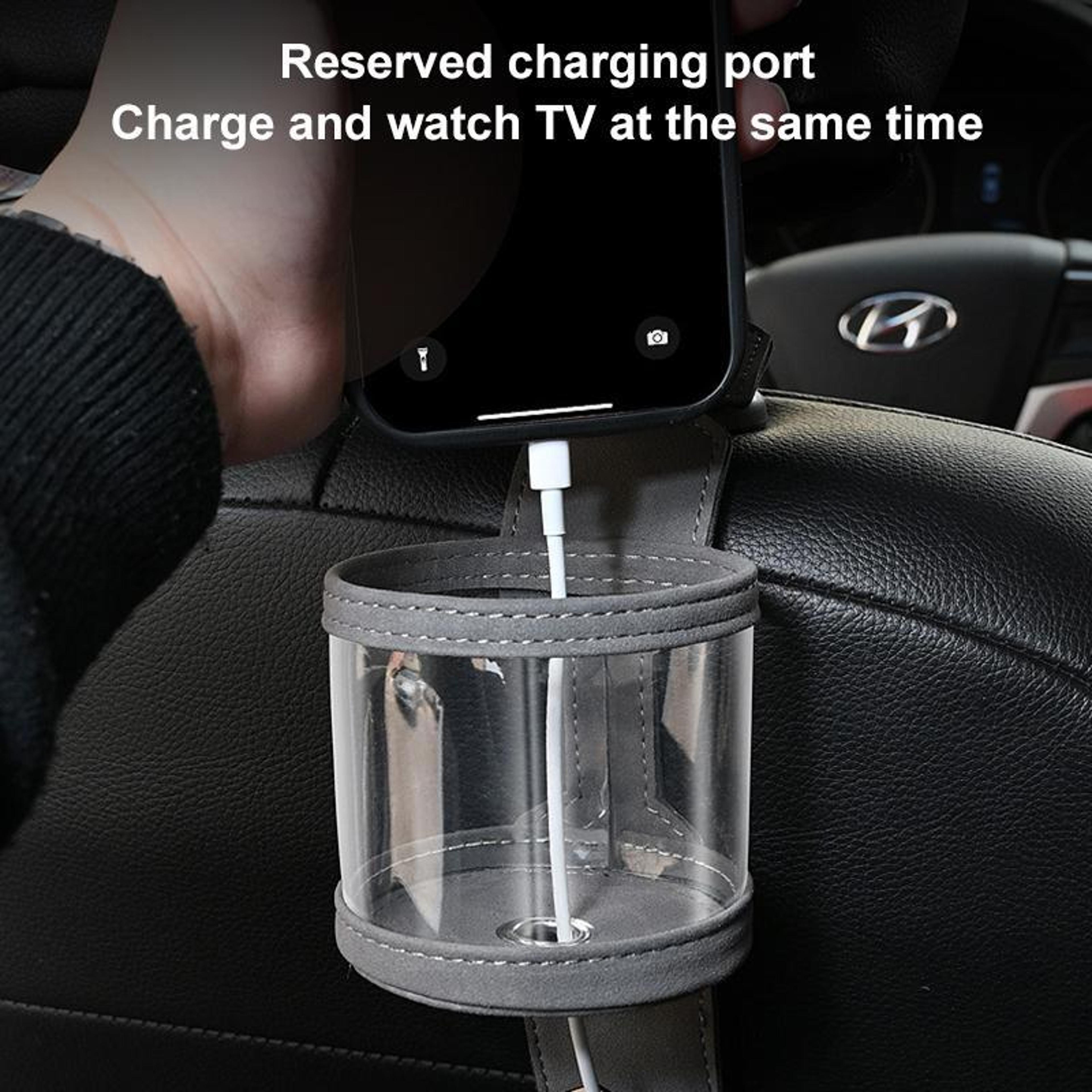 Universal Car Headrest Cup Holder With Seat Back Organizer Hook Dual Storage For Bags Drinks And Es 4
