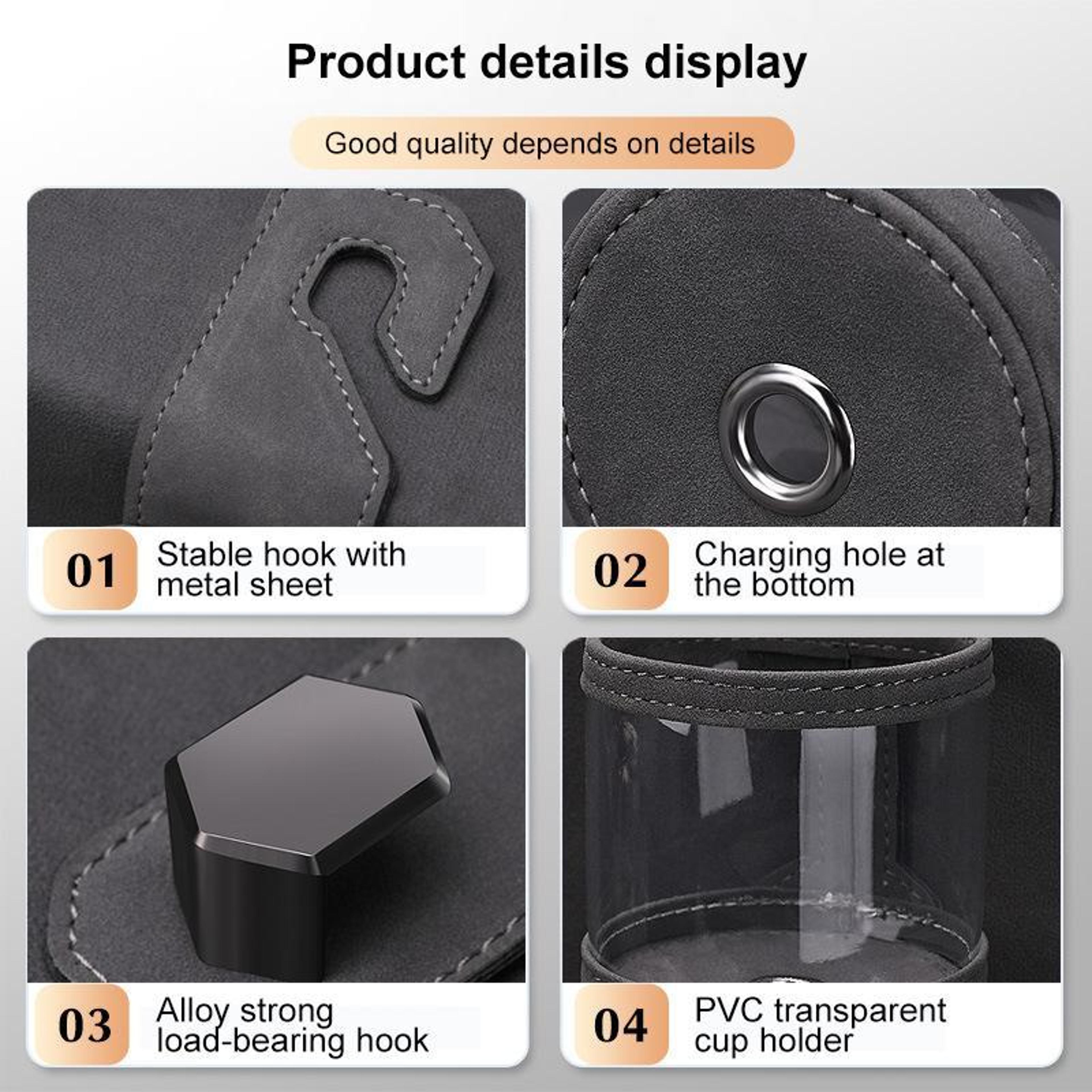 Universal Car Headrest Cup Holder With Seat Back Organizer Hook Dual Storage For Bags Drinks And Es 7