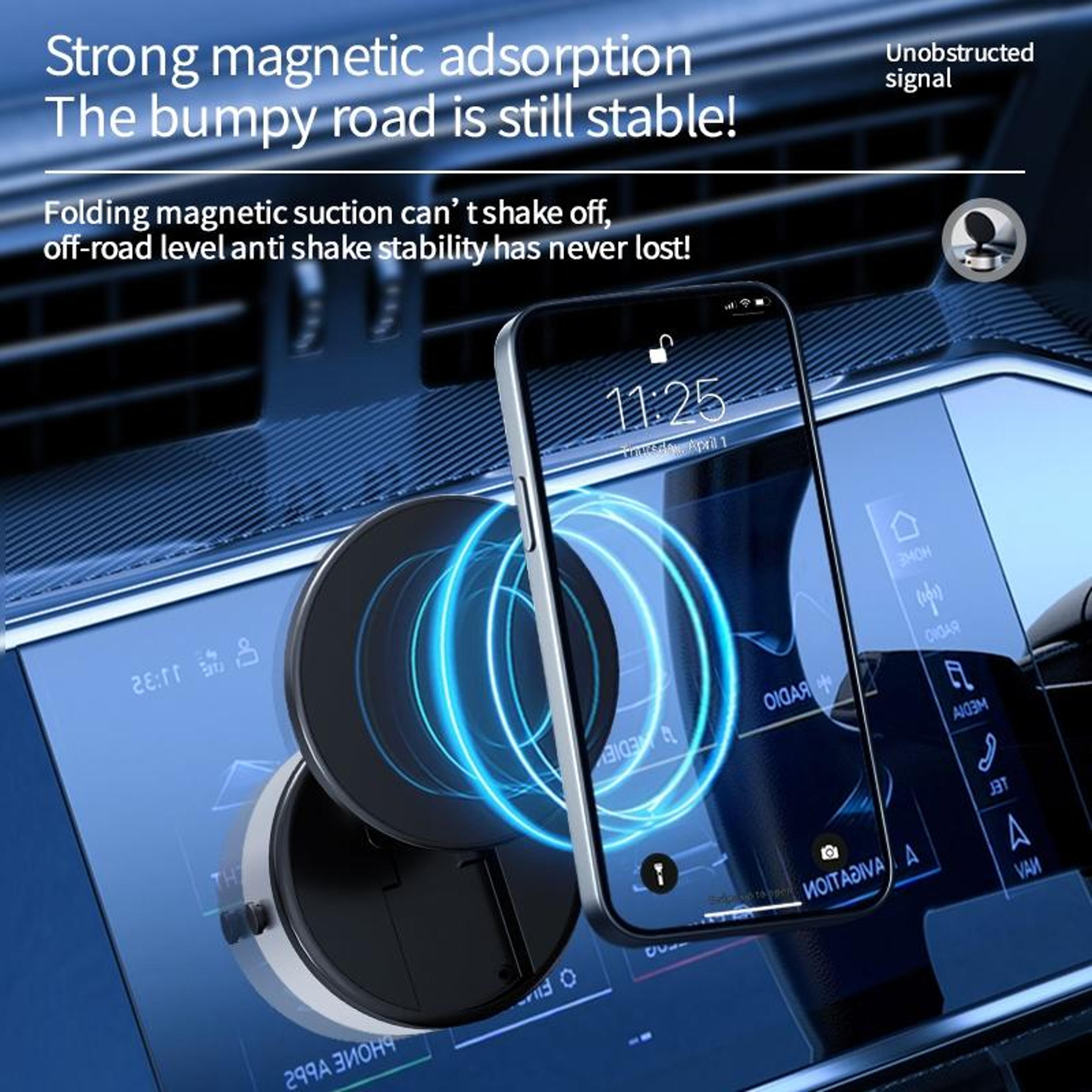 Magnetic Phone Mount Vacuum Suction Car Dashboard Phone Holder With 360 Rotating Navigation Stand 4