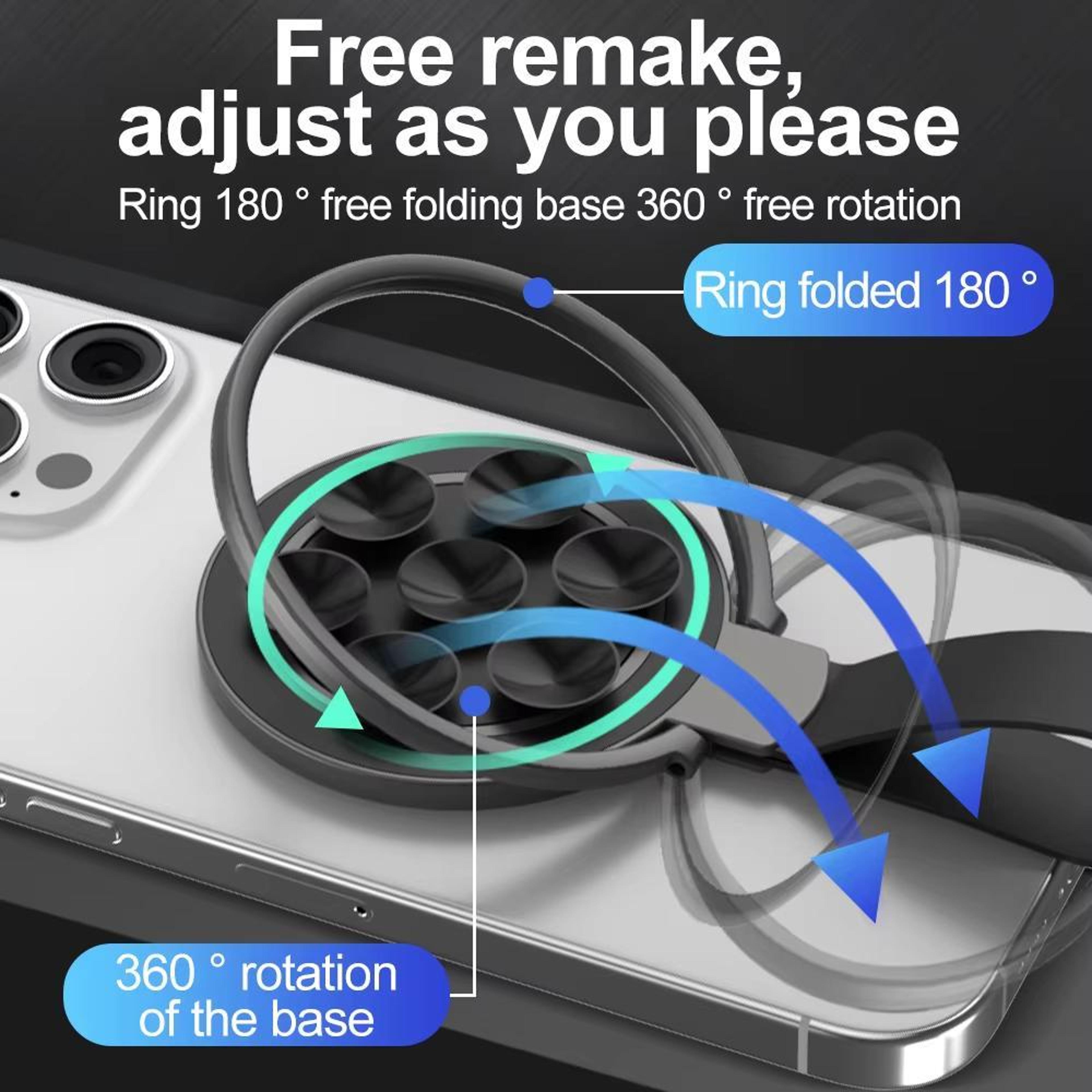 Magnetic Phone Grip Ring Stand With Strong Suction Cup MagSafe Phone Holder 3