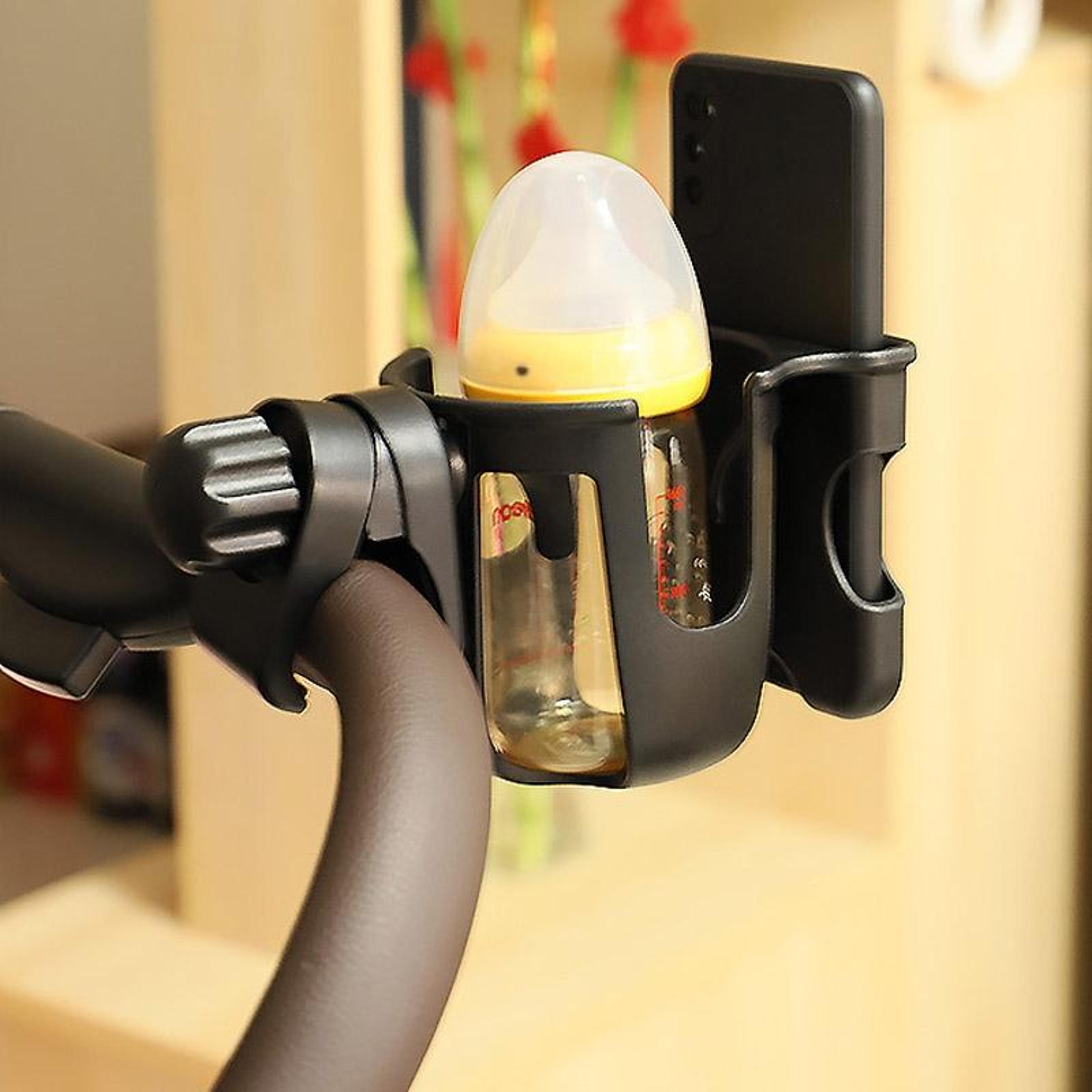 2 In 1 Stroller Cup Holder With Stroller Phone Holder Universal Pushchair Bottle Rack 0