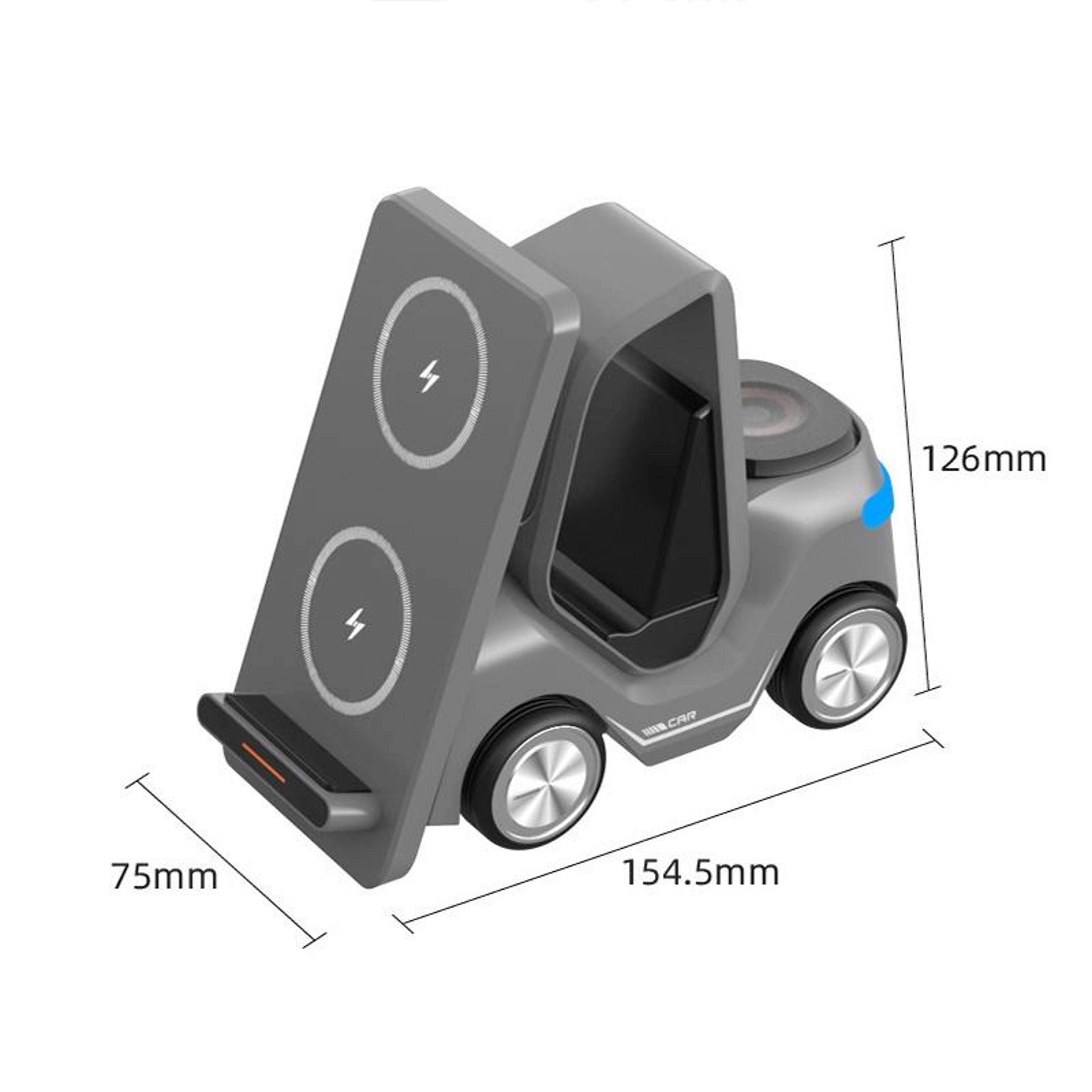 15W Wireless Charging Station Forklift Desktop 3 In 1 Wireless Charger With LED Ambient Light 1