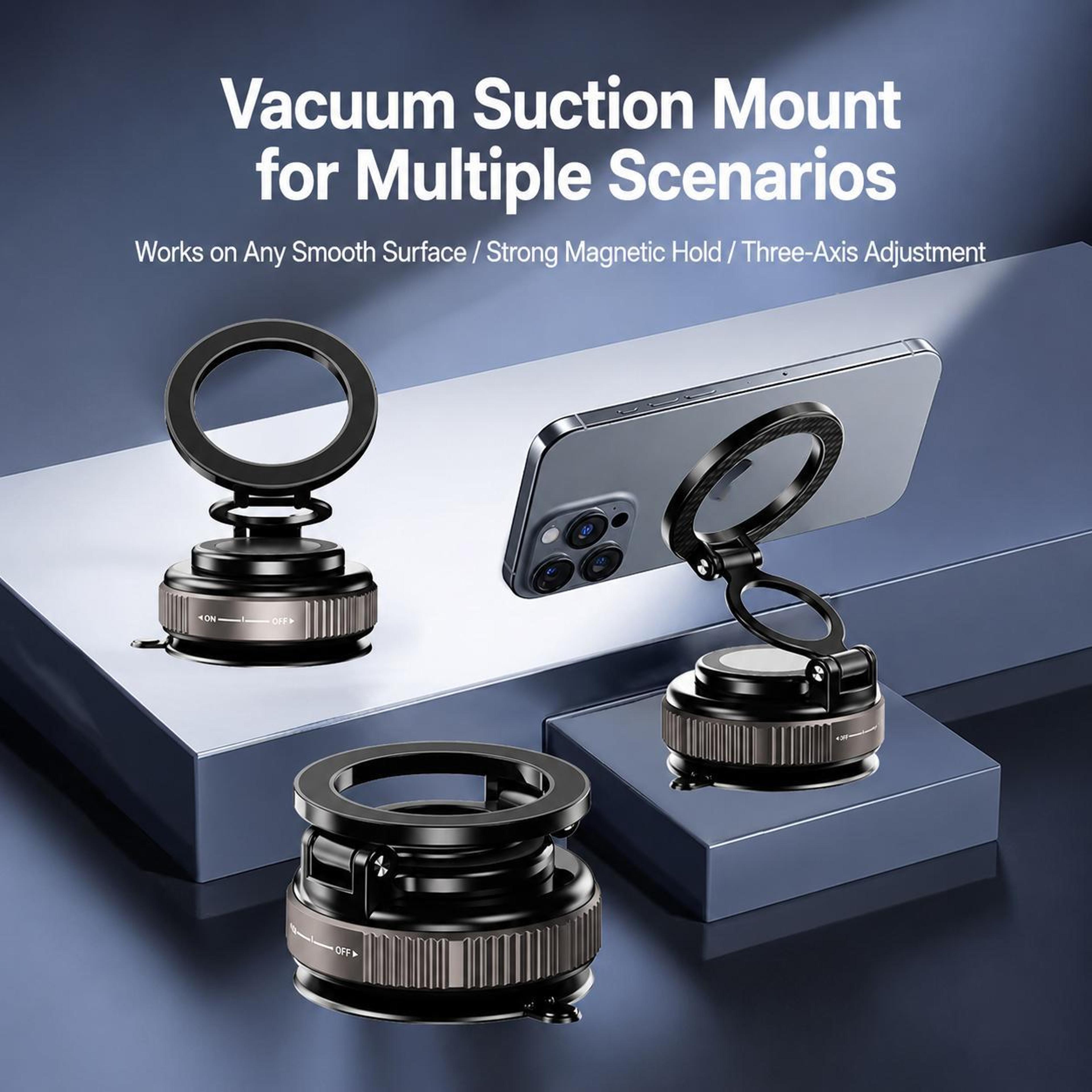 Magnetic Car Phone Holder With 360 Rotating Foldable Dashboard Mount 9