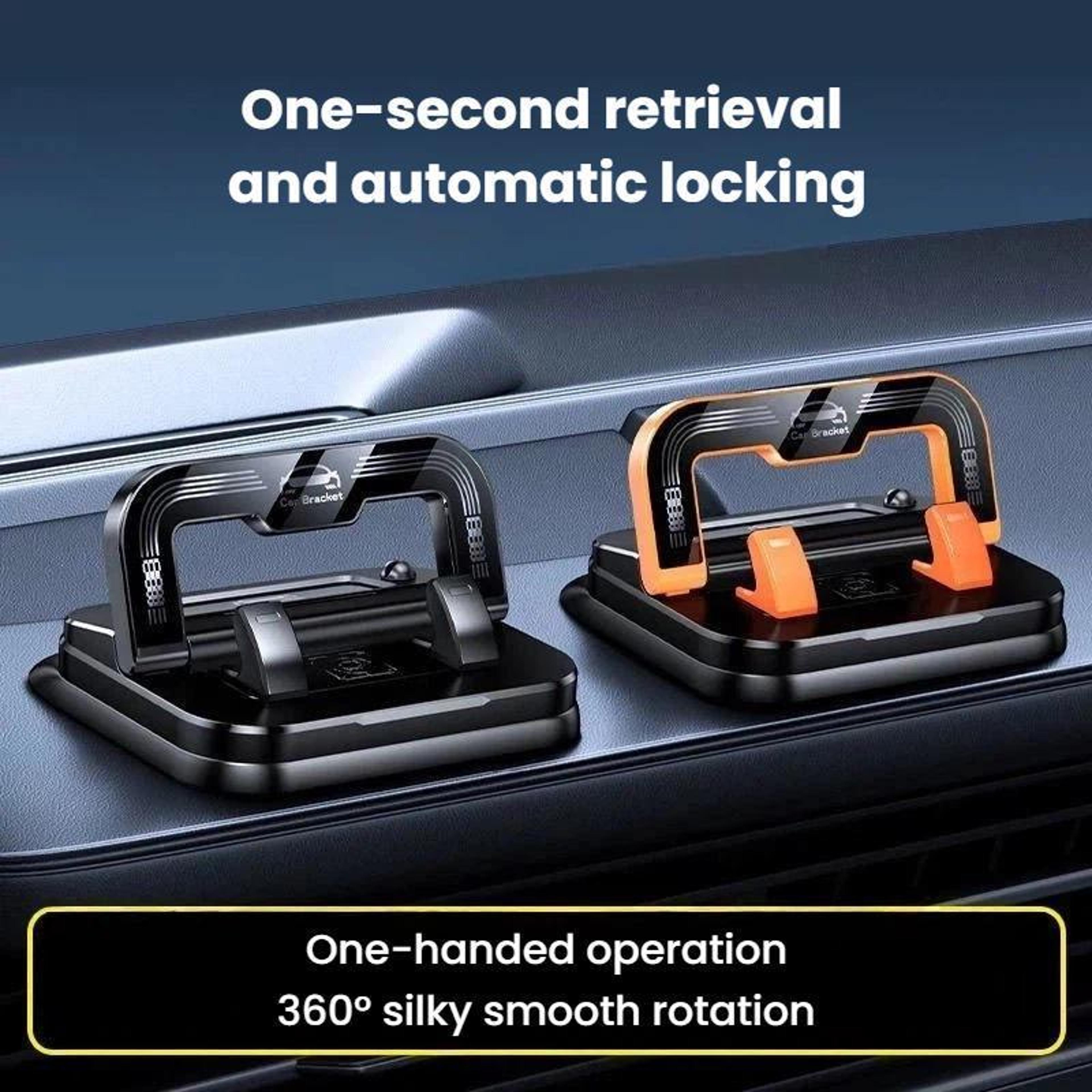2 In 1 Car Phone Holder With Number Plate 360 Rotating Dashboard Phone Mount 1