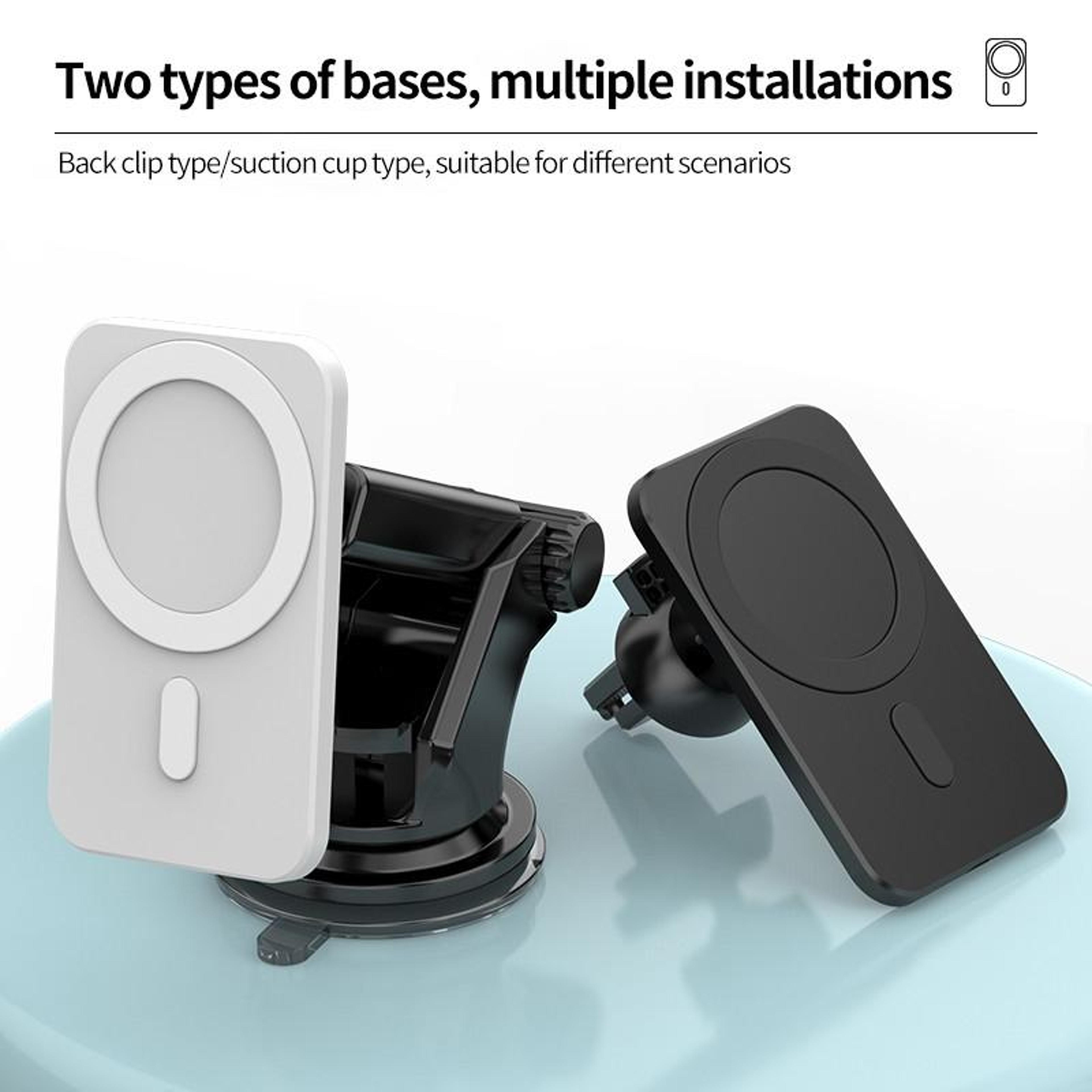 N16 MagSafe Wireless Car Charger 10W Magnetic Phone Holder With Air Vent And Suction Cup Mount 5