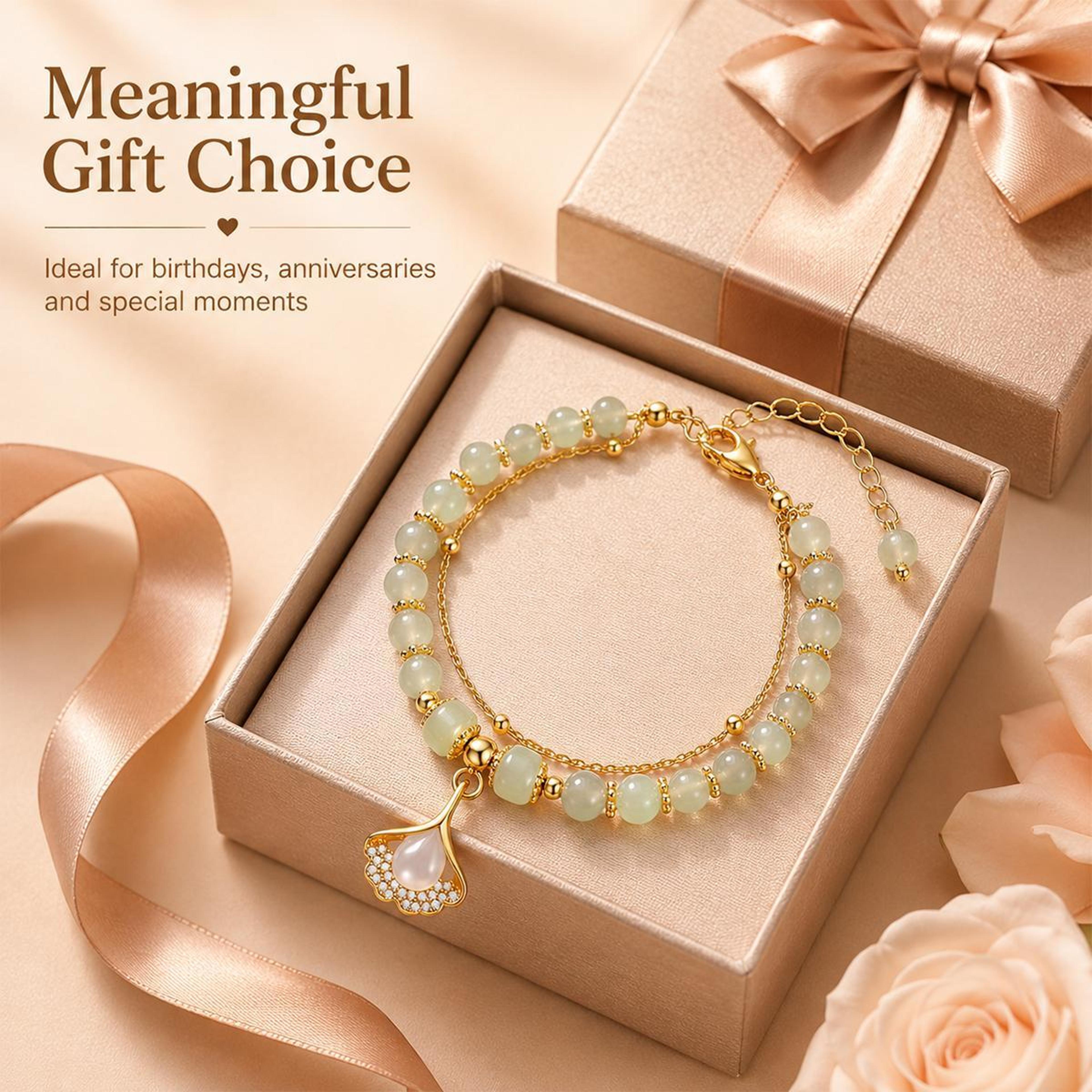 Apricot Charm Bracelet For Women Lucky Fortune Adjustable Fashion Jewelry 9