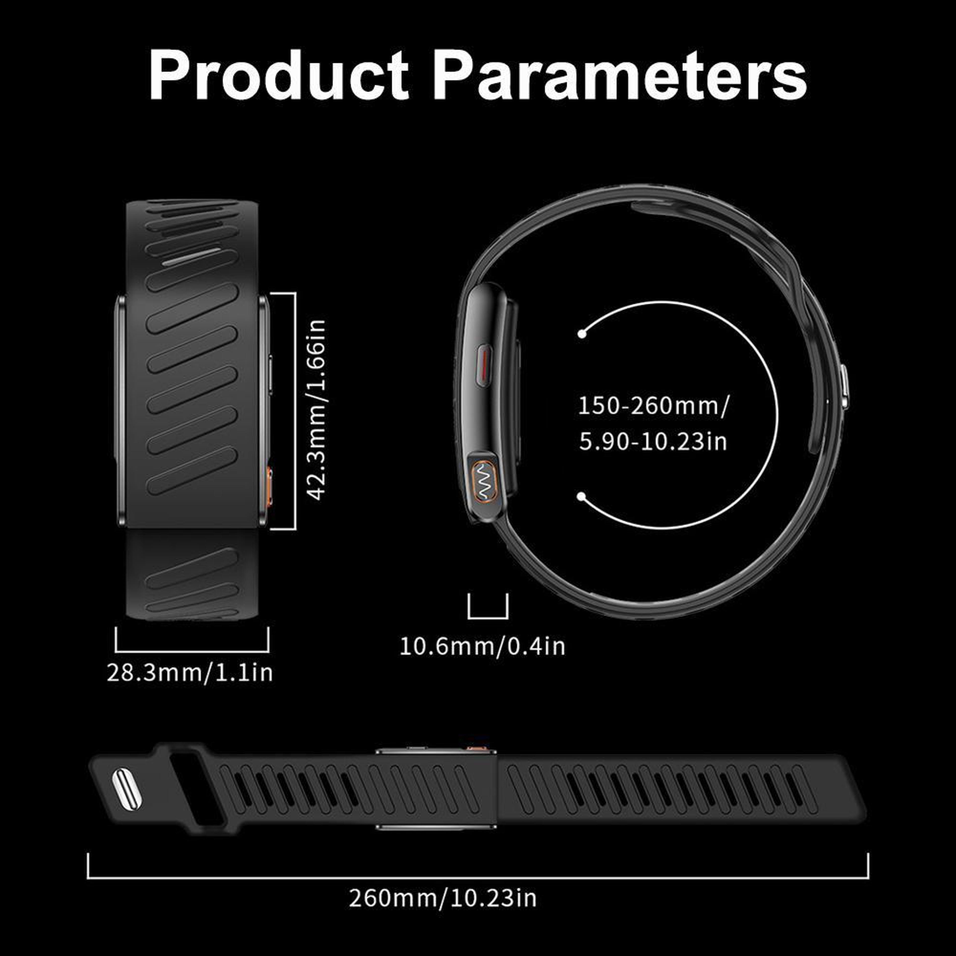 KR96 Pro Screenless Smart Bracelet With Health Monitoring Sports Fitness Band Bluetooth 53 9