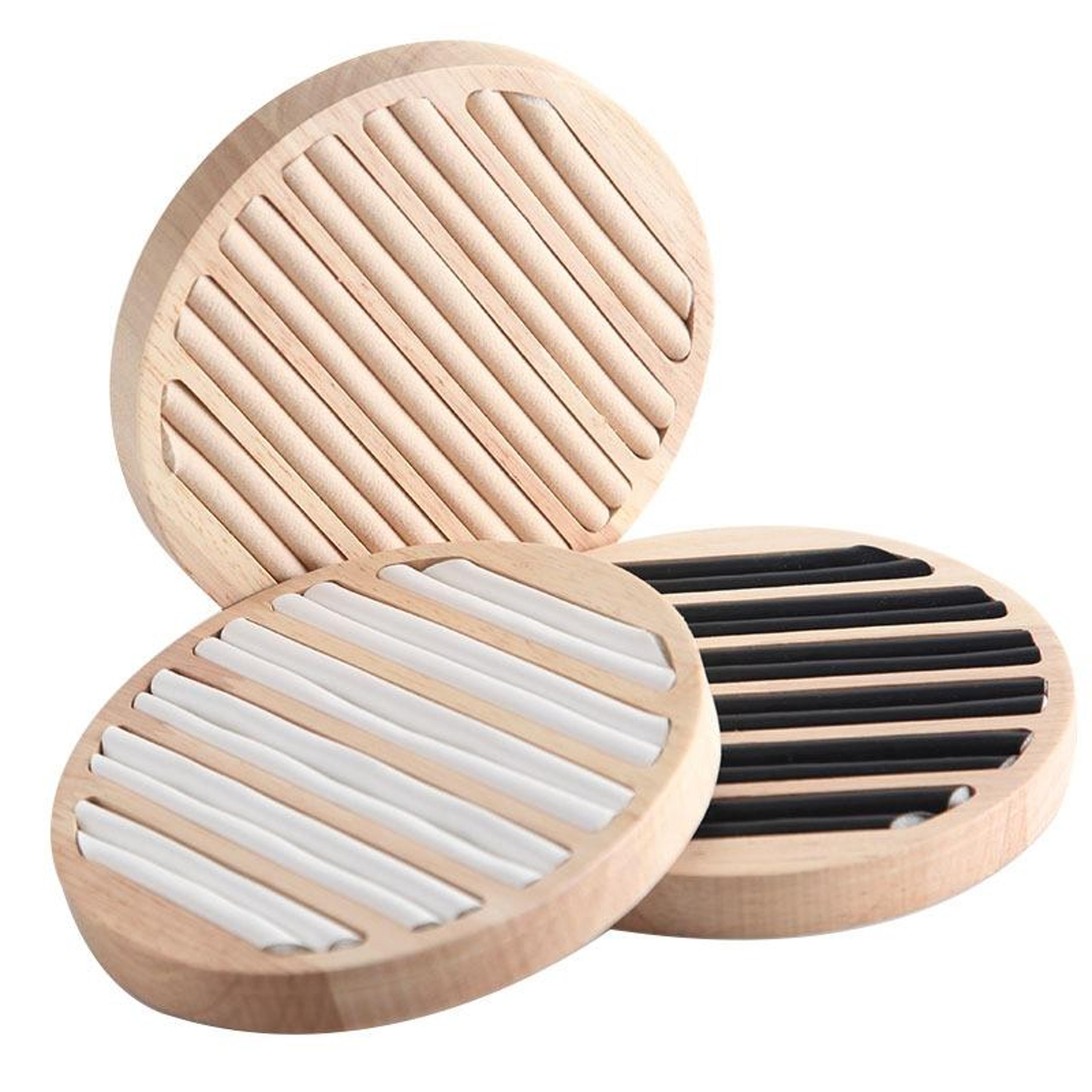 Solid Wood Jewelry Display Tray With Velvet Ring And Bracelet Organizer 1