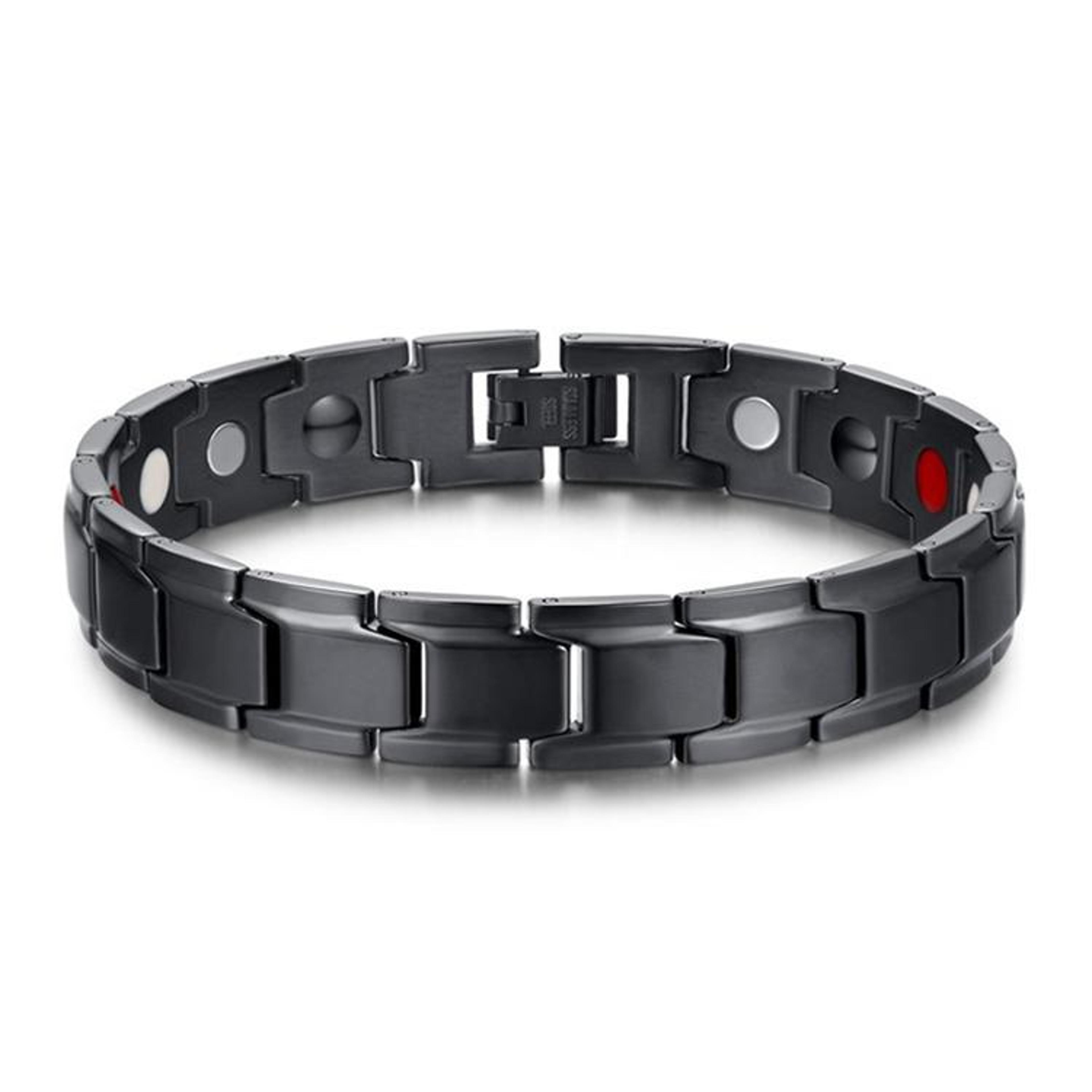Mens Stainless Steel Bracelet With Gold Plated Magnetic Link Design For Everyday Style 4