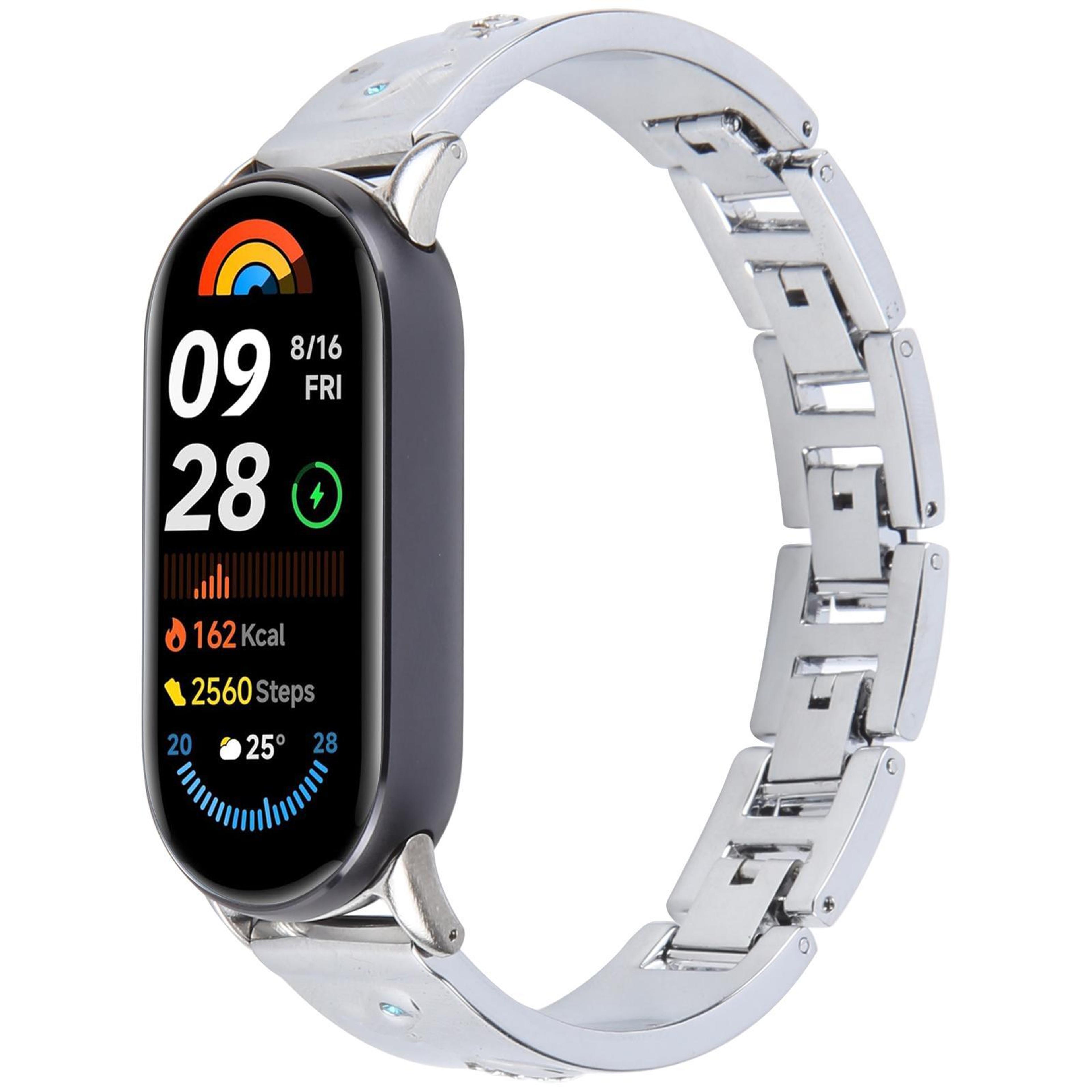 Diamond Quick Release Metal Watch Band Adjustable Chain Bracelet Strap For Smartwatches 9