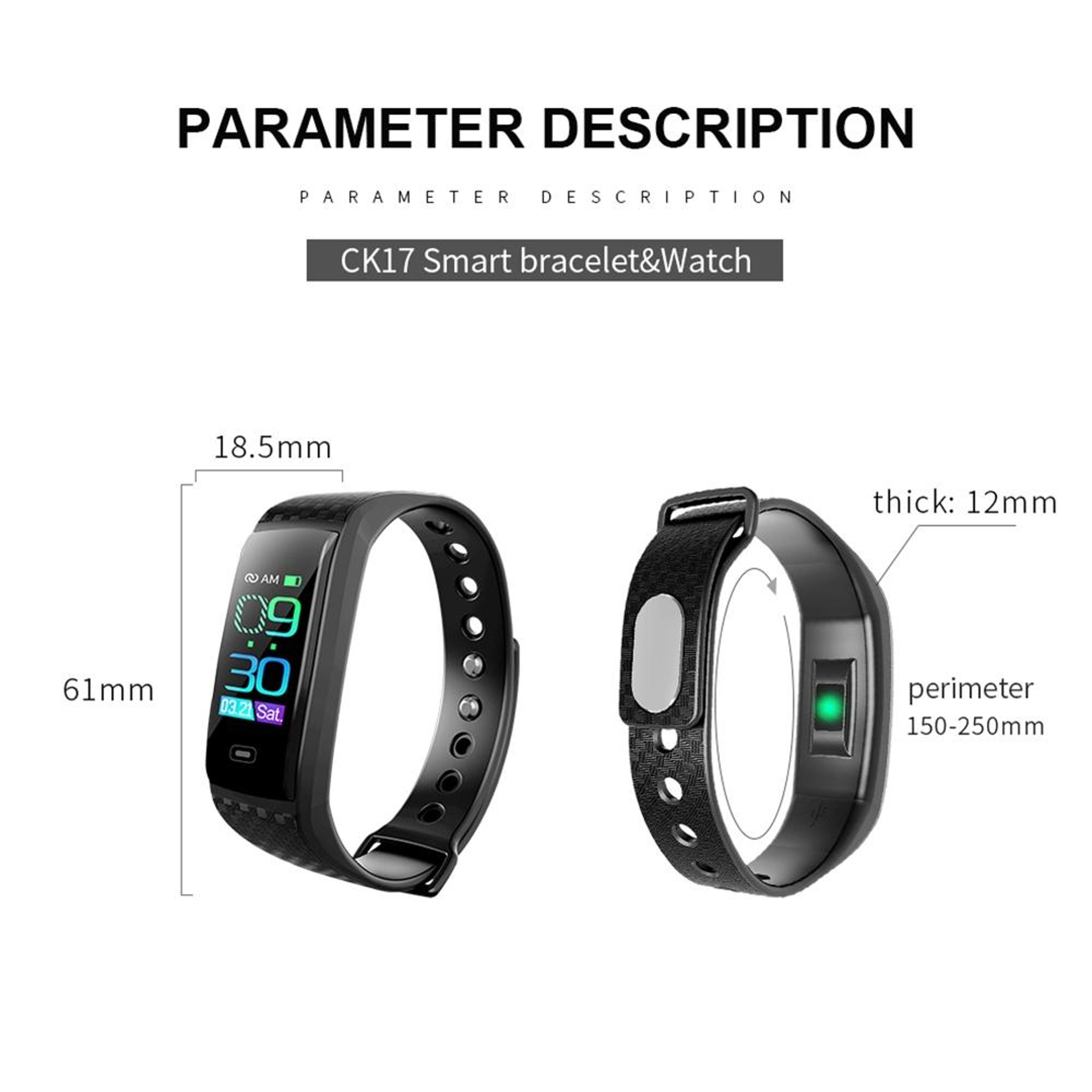 CK17S Smart Fitness Tracker With IPS Display IP67 Waterproof Heart Rate  Sleep Monitoring 7
