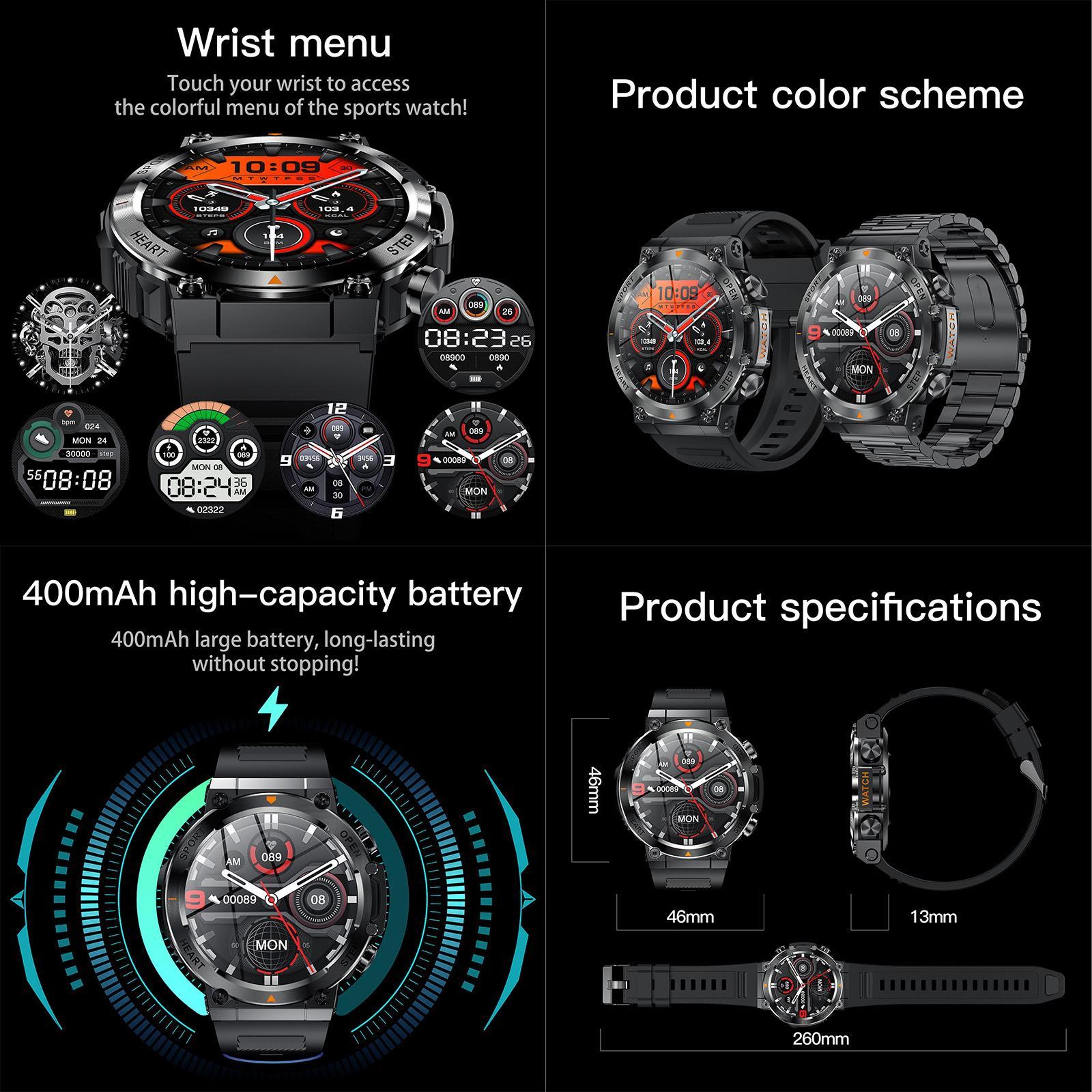 AK61 Bluetooth Smart Watch With BT Calling Fitness Tracker And Health Monitoring Watch 11