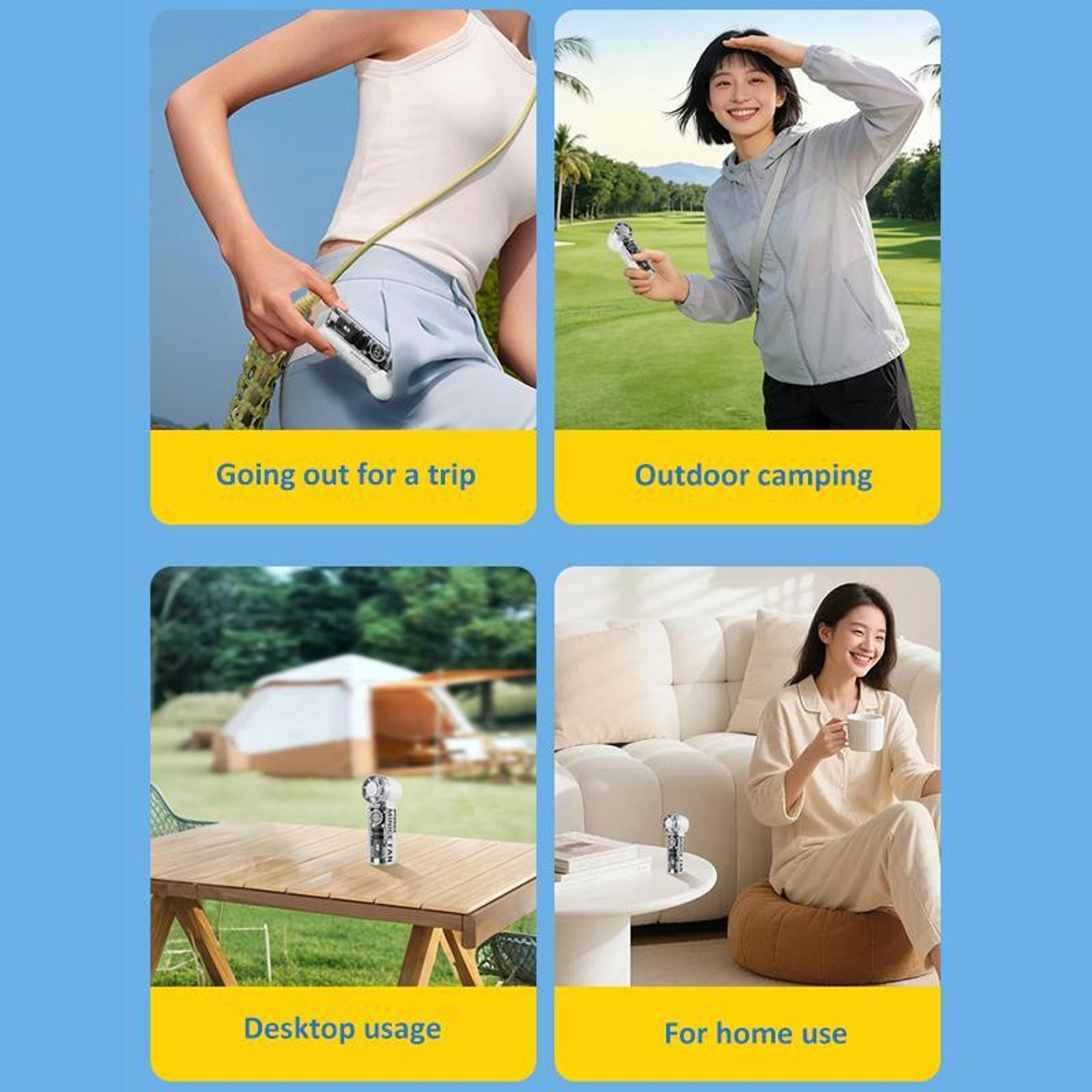 K824 High Speed Handheld Fan Rechargeable Portable Mini Fan With 3000mAh Battery And Turbo Cooling 1