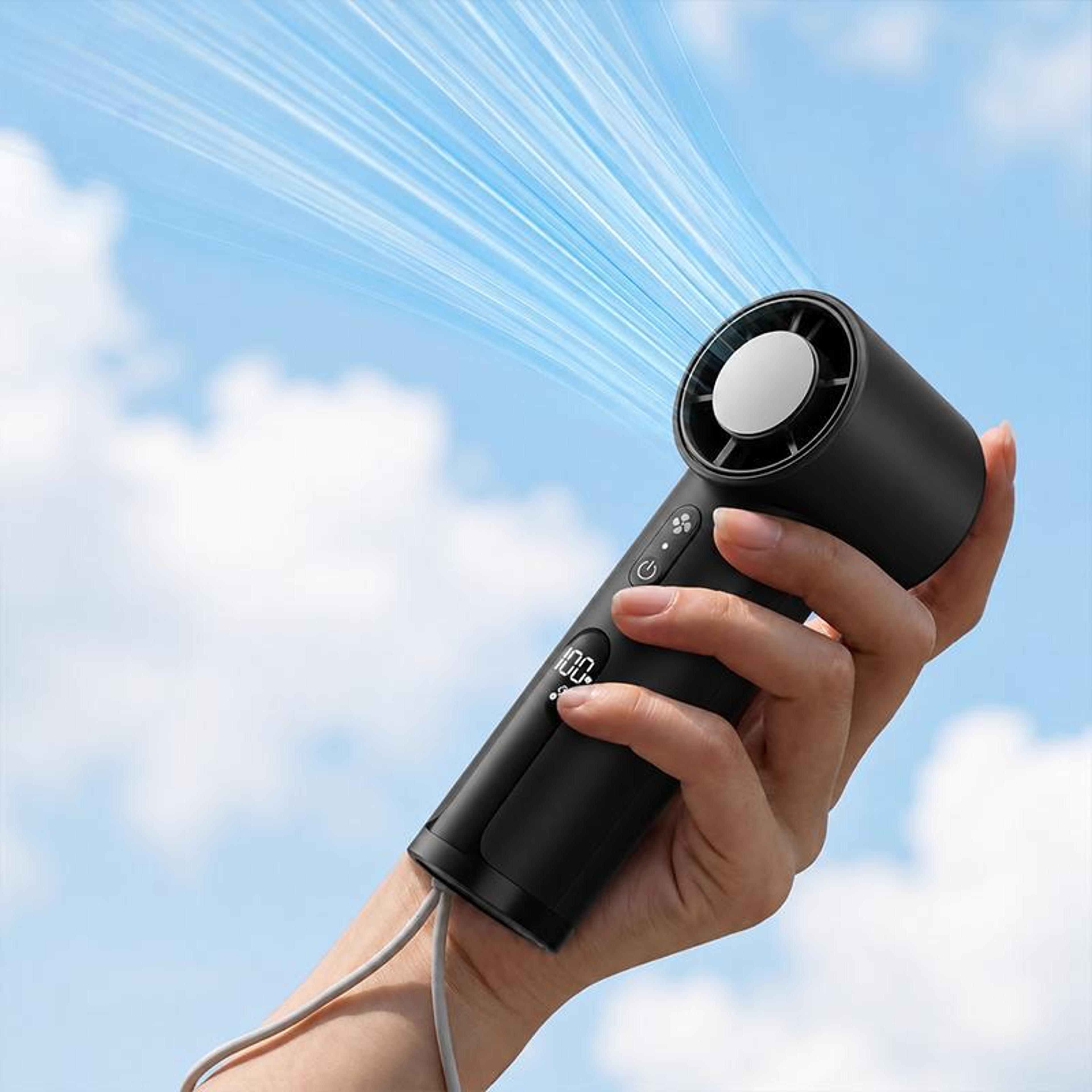 portable handheld fan rechargeable mini usb fan with 100 speeds led display and desktop stand