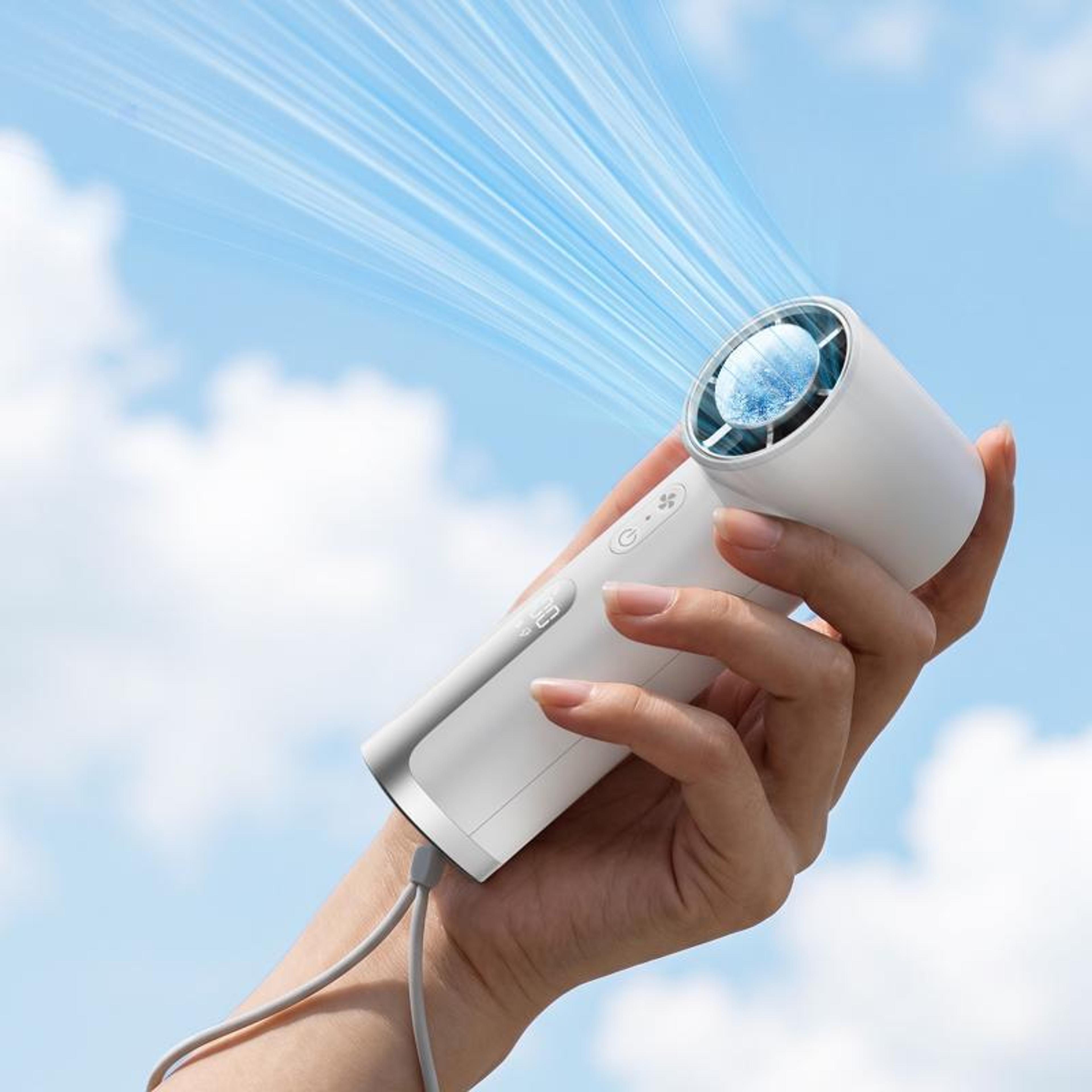 Portable Handheld Fan Rechargeable Mini USB Fan With 100 Speeds LED Display And Desktop Stand 12