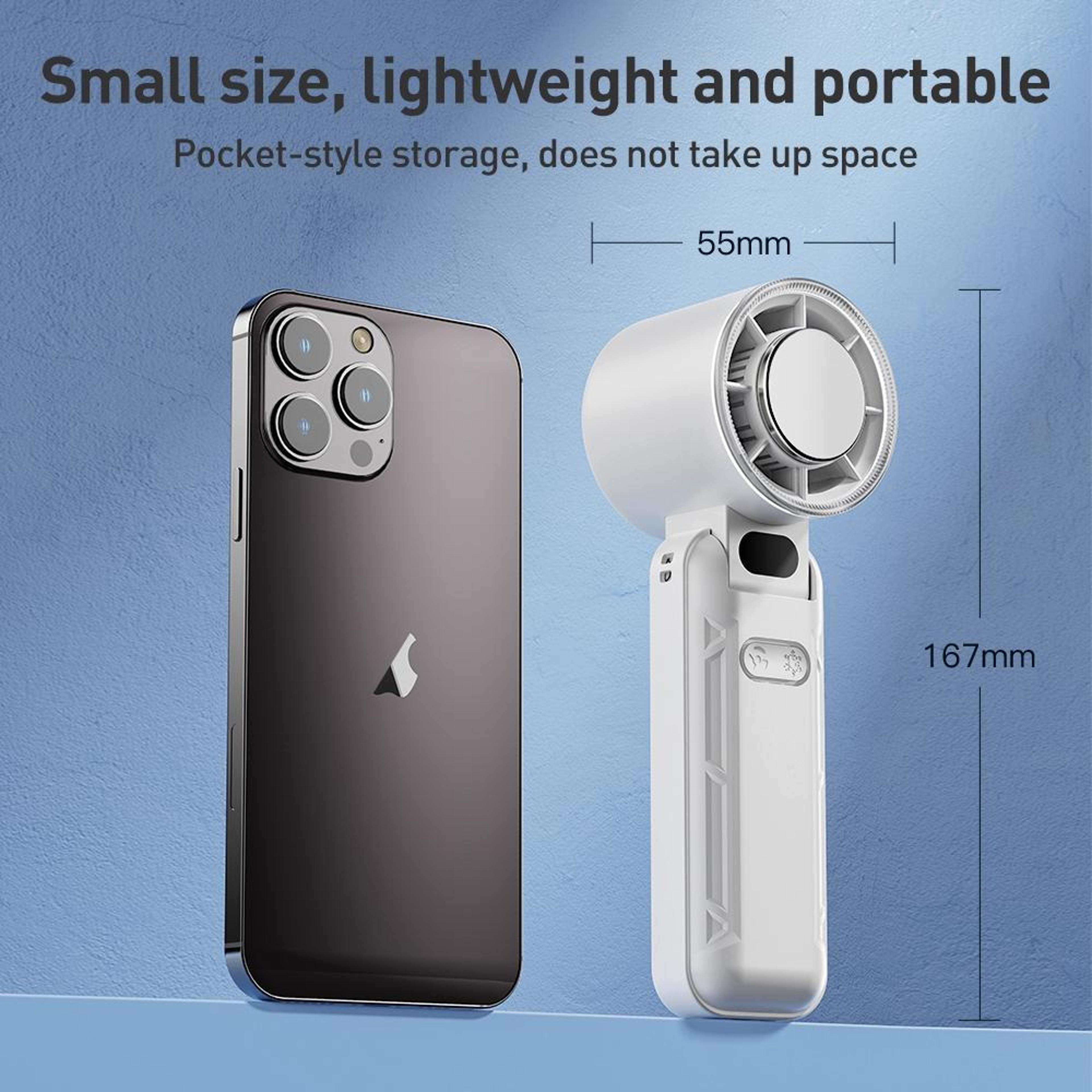 Portable Folding Handheld Fan With Ice Cooling Rechargeable Mini Fan And Type C Charging 2