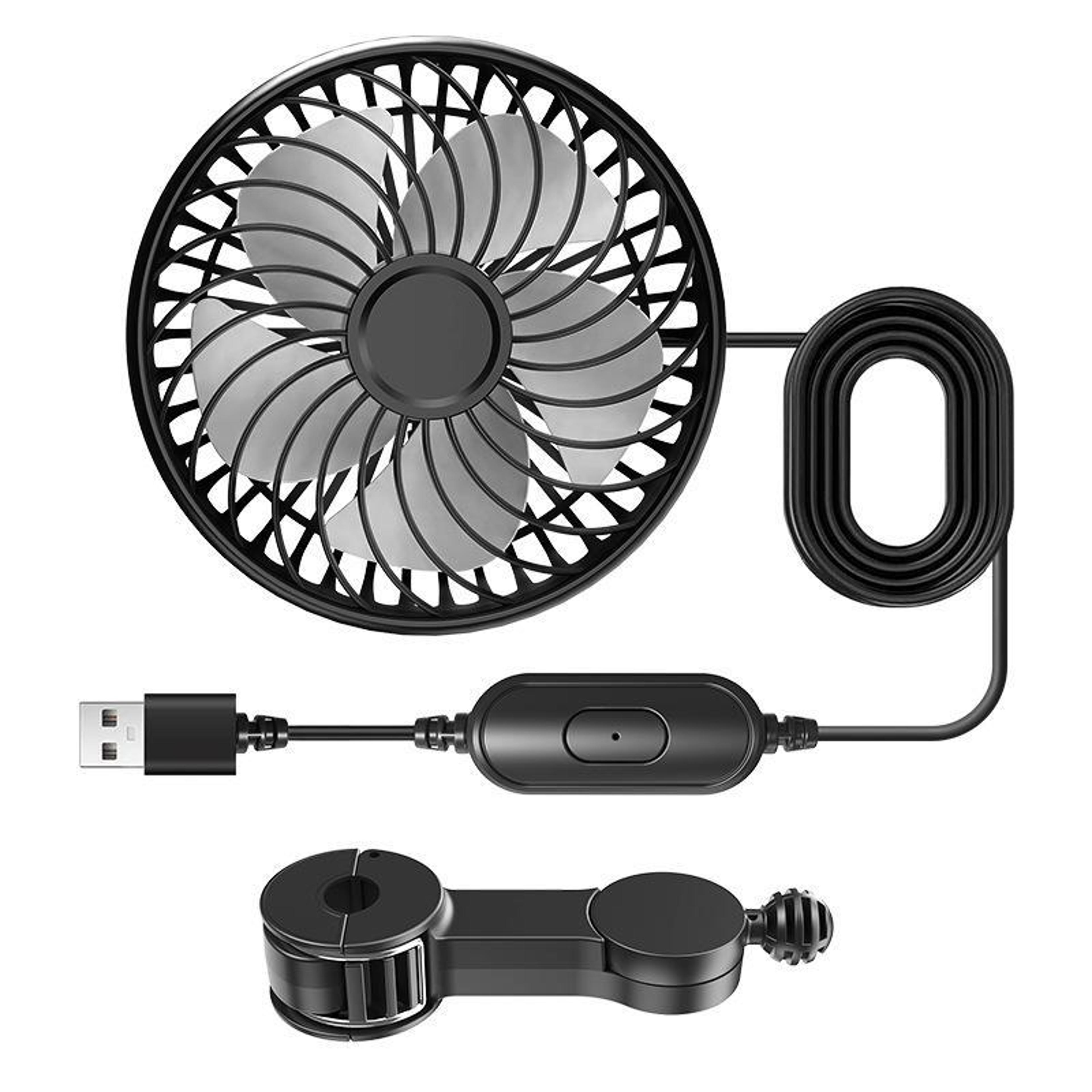 Car Rear USB Fan Silent 3 Speed Adjustable Backseat Cooling Fan 1